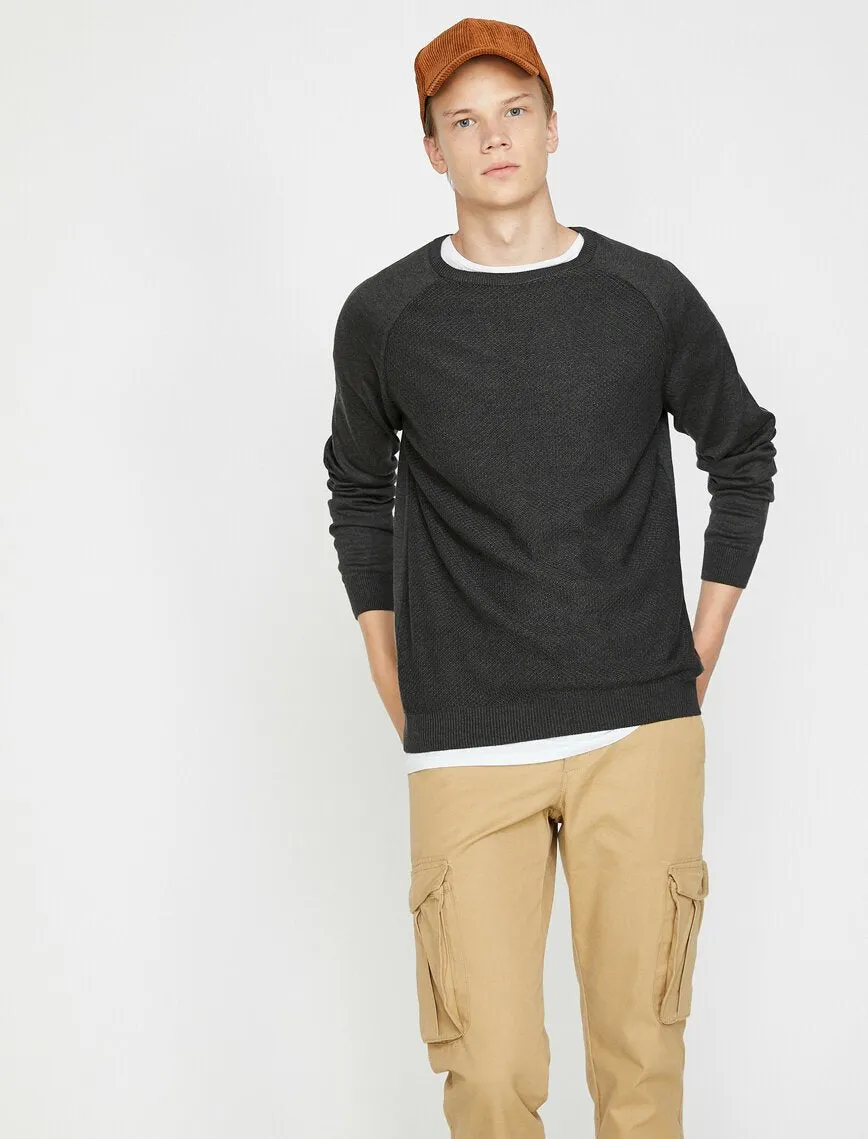 17398 Anthracite Patterned Jumper