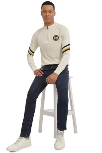 Allen Solly Men's Acrylic Blend Casual Sweater (ASSWWRGF295944_Cream