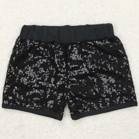 Baby Girls Black Sequin Bottoms Shorts SS0121