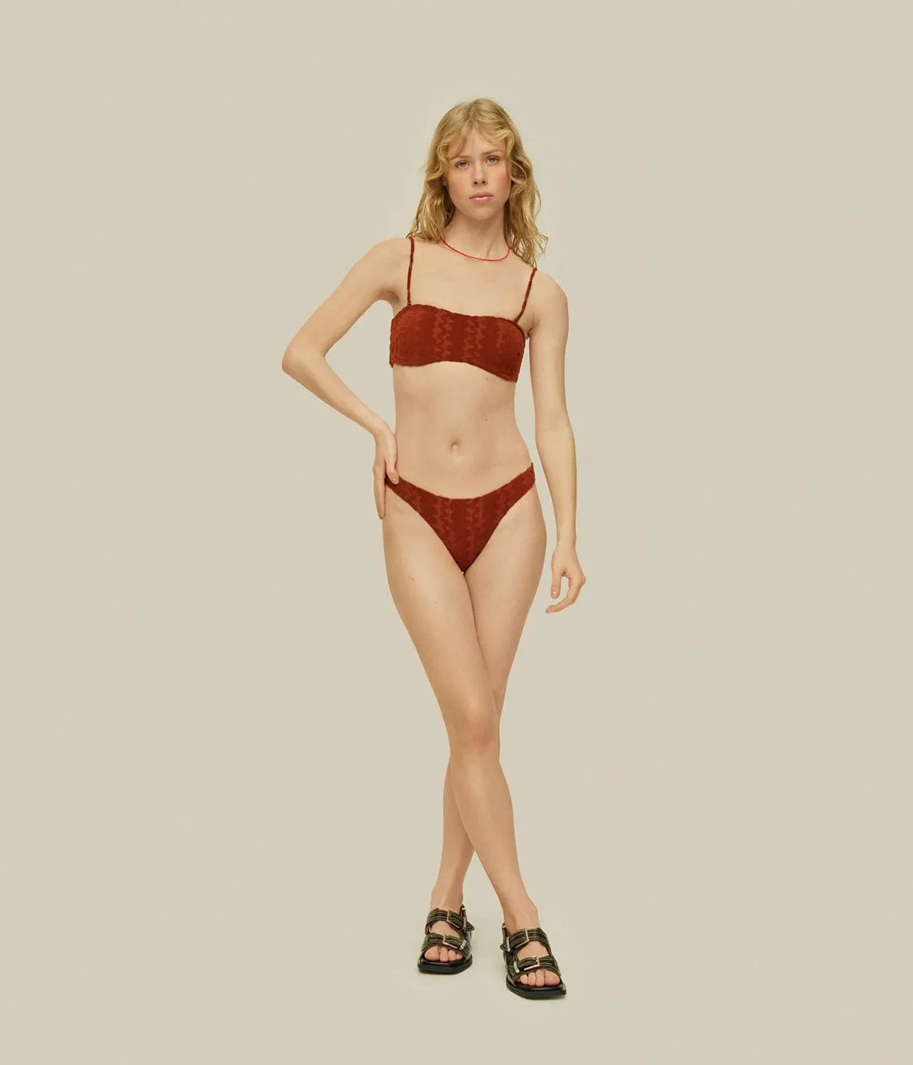 BAIA BIKINI TOP- TERRACOTTA SCRIBBLE