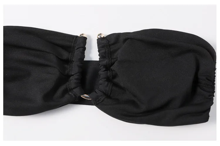 Black Cut Out Bandeau Bikini