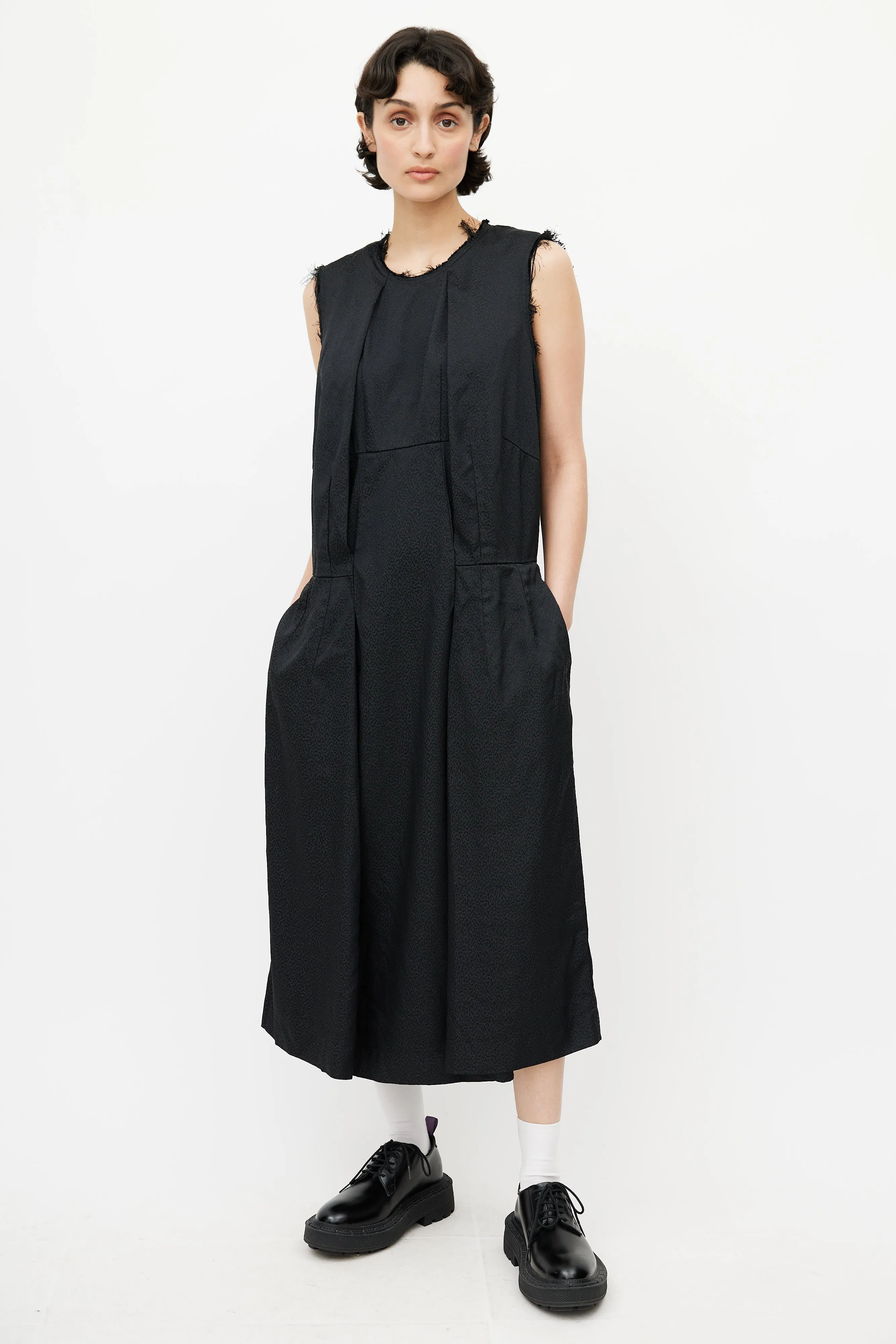 Black Distressed Oversized Dress