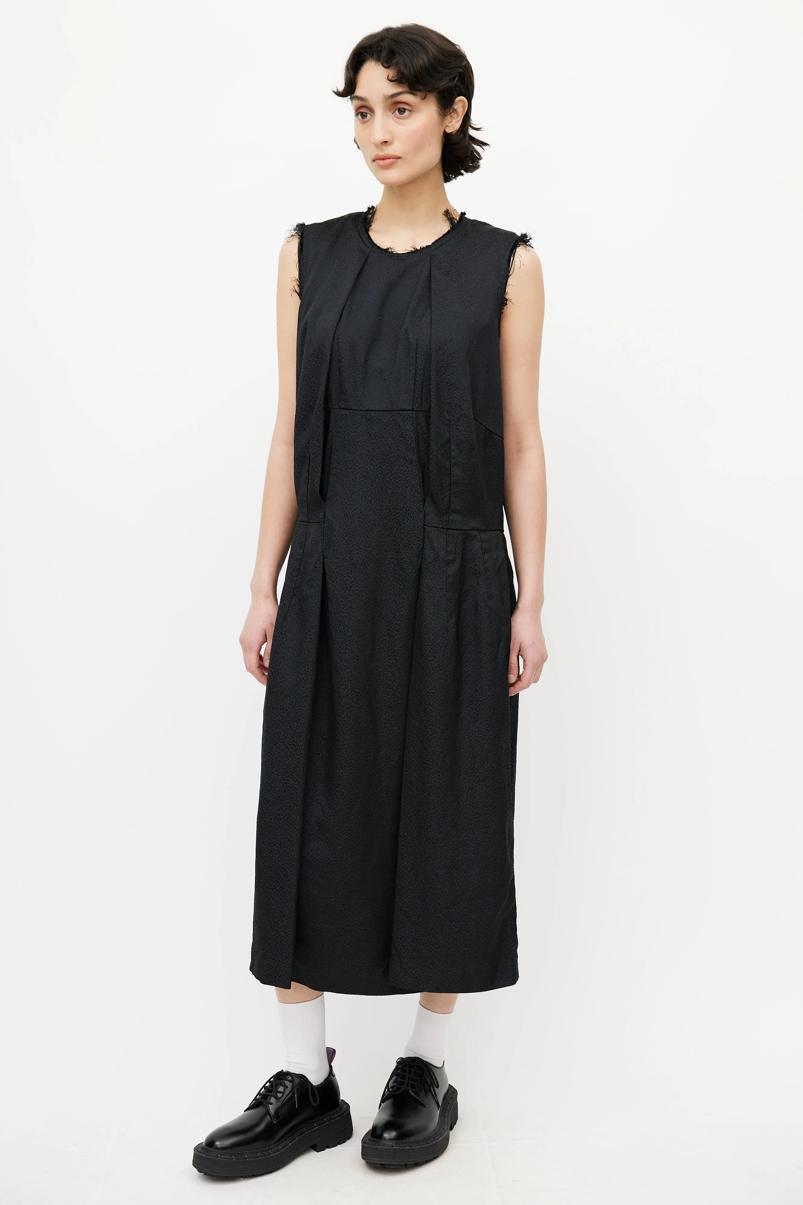 Black Distressed Oversized Dress