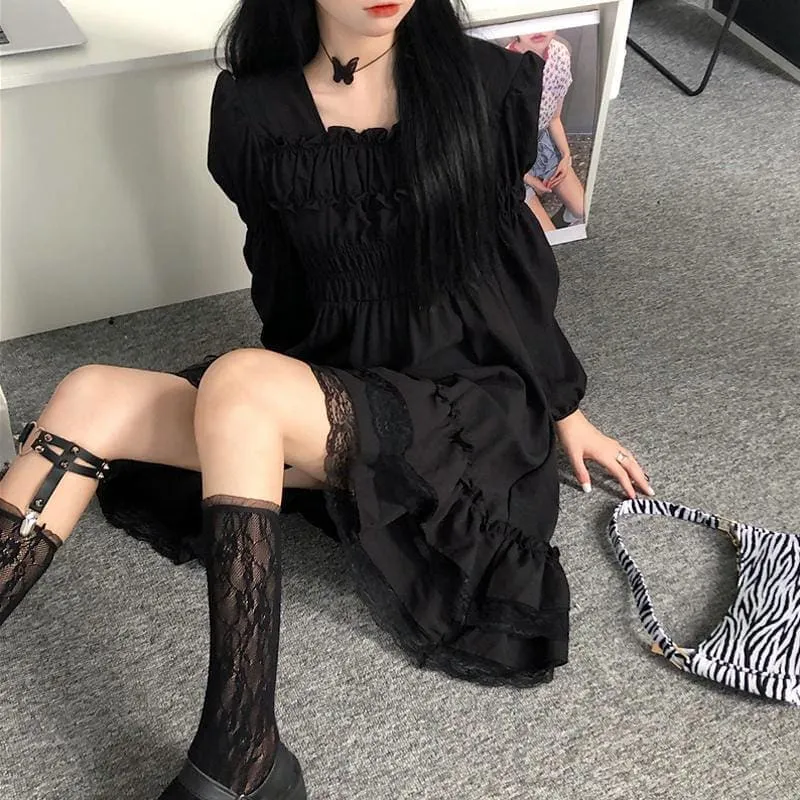 Black Lace Gothic Dress