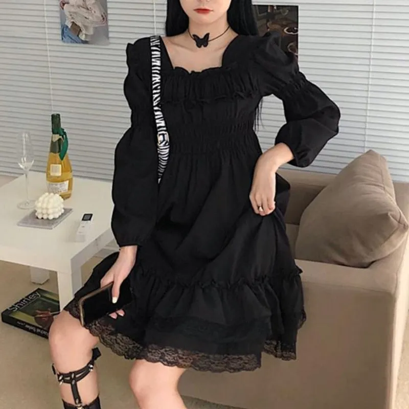 Black Lace Gothic Dress