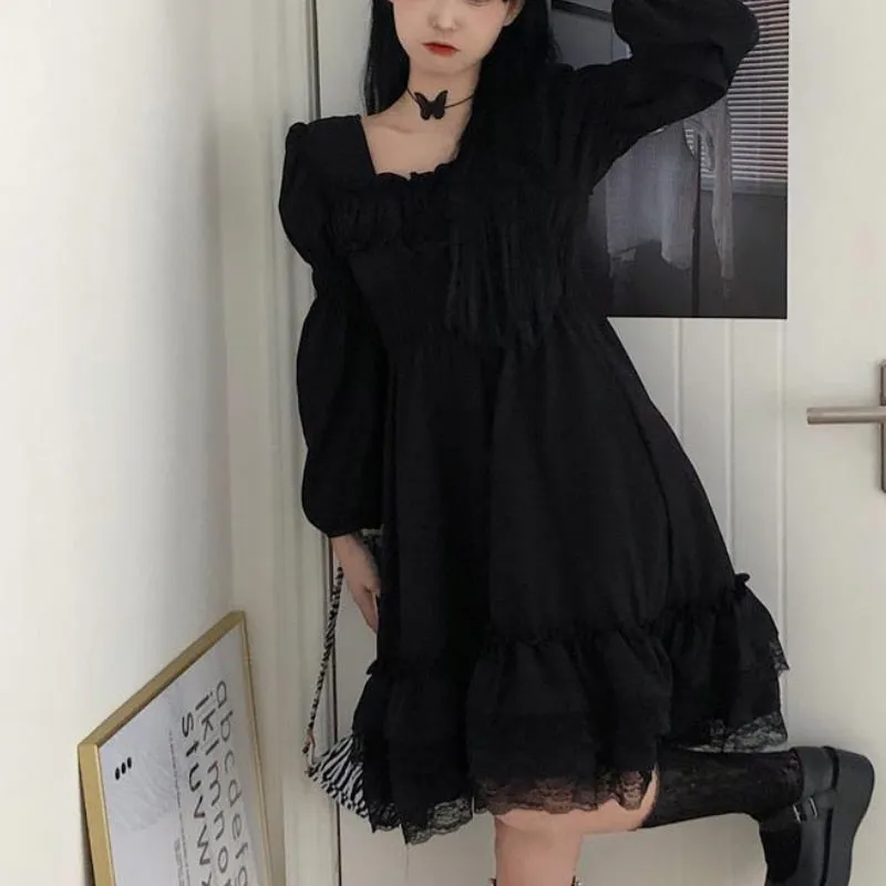 Black Lace Gothic Dress