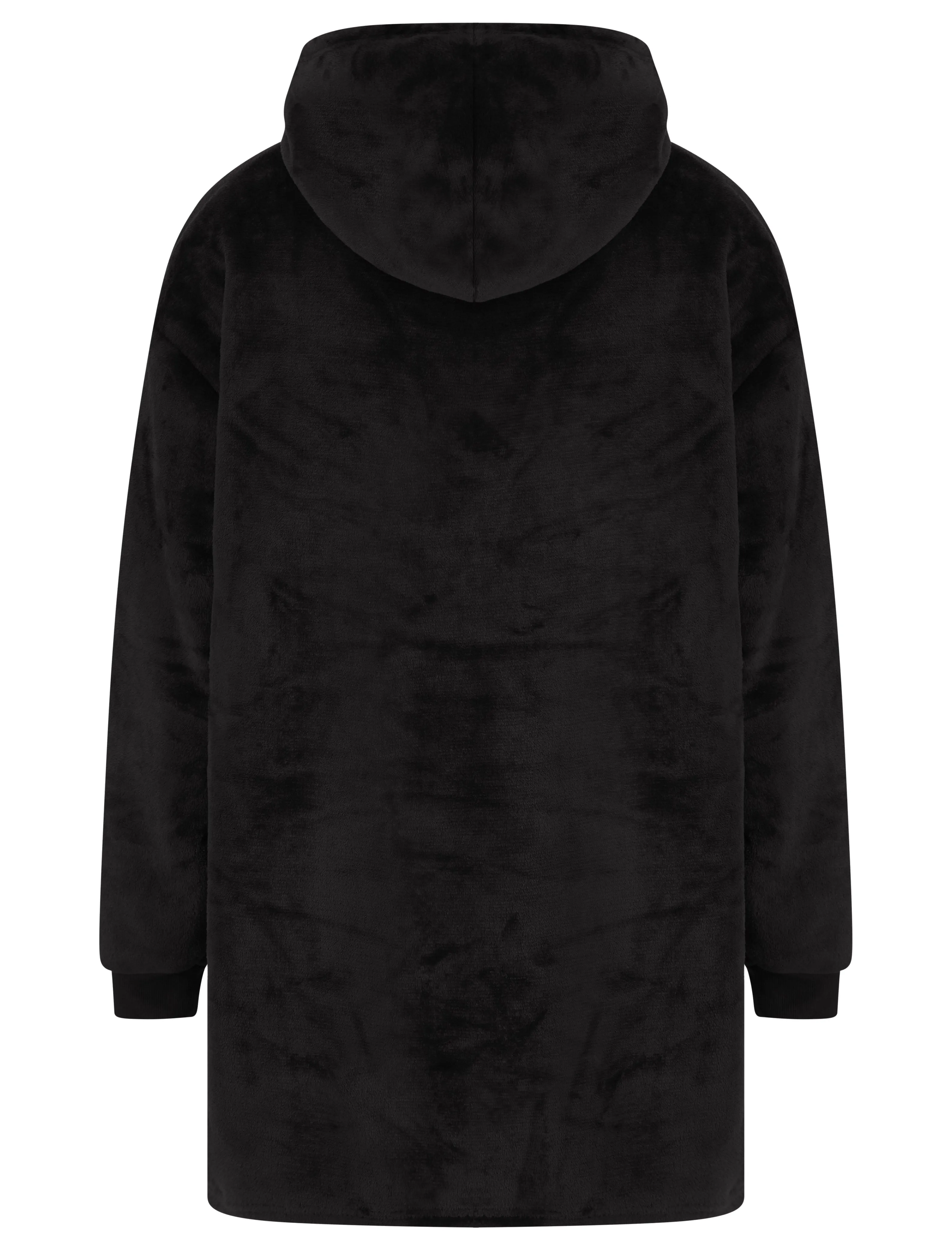 BLACK TEDDY OVERSIZED SNUGGLE HOODIE
