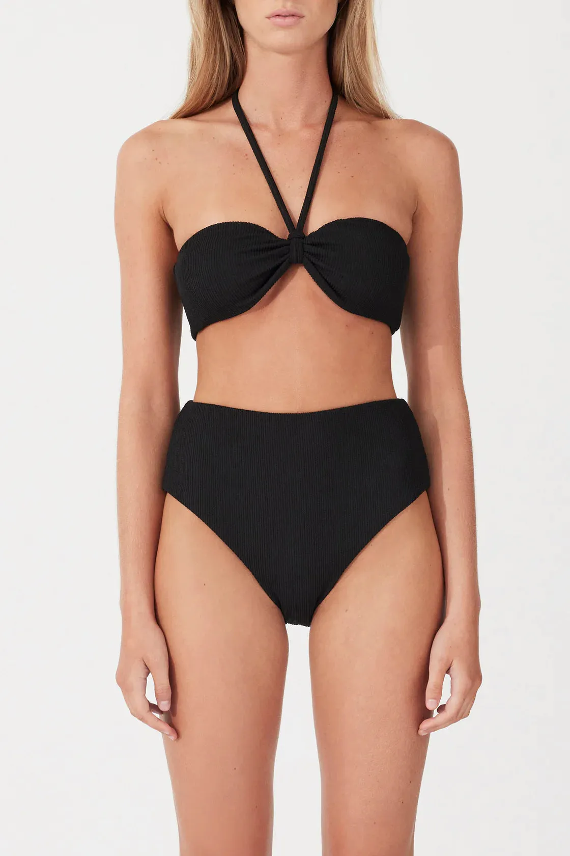 Black Textured Bandeau