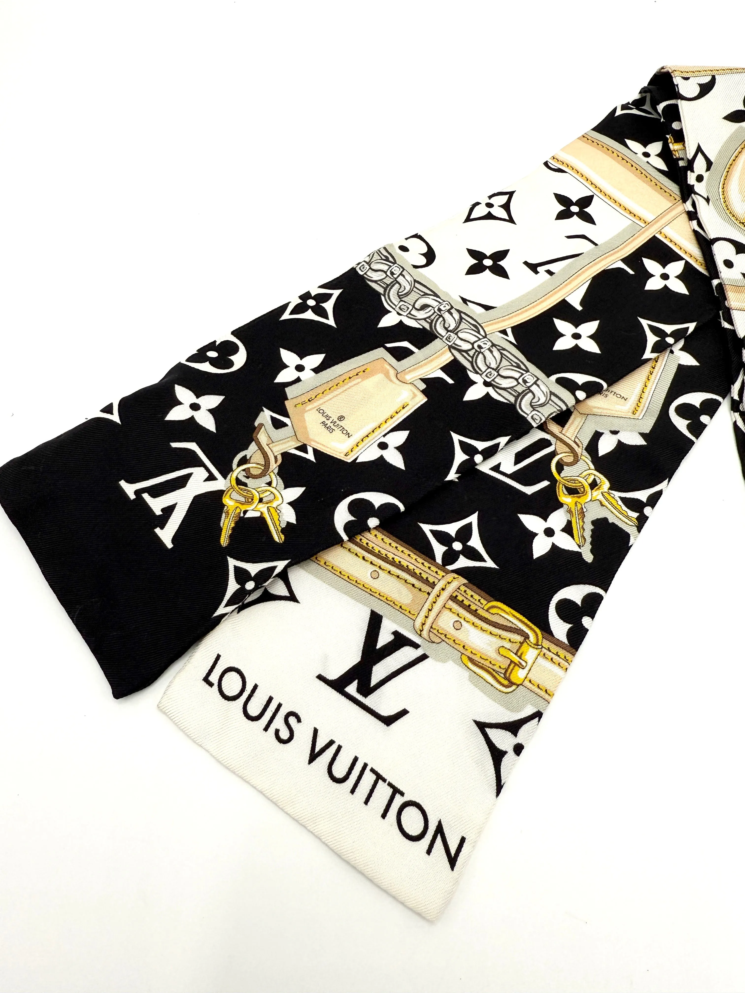 Black/White Chain Monogram Bandeau