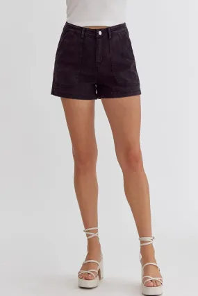 Britlyn Denim Shorts (Black)