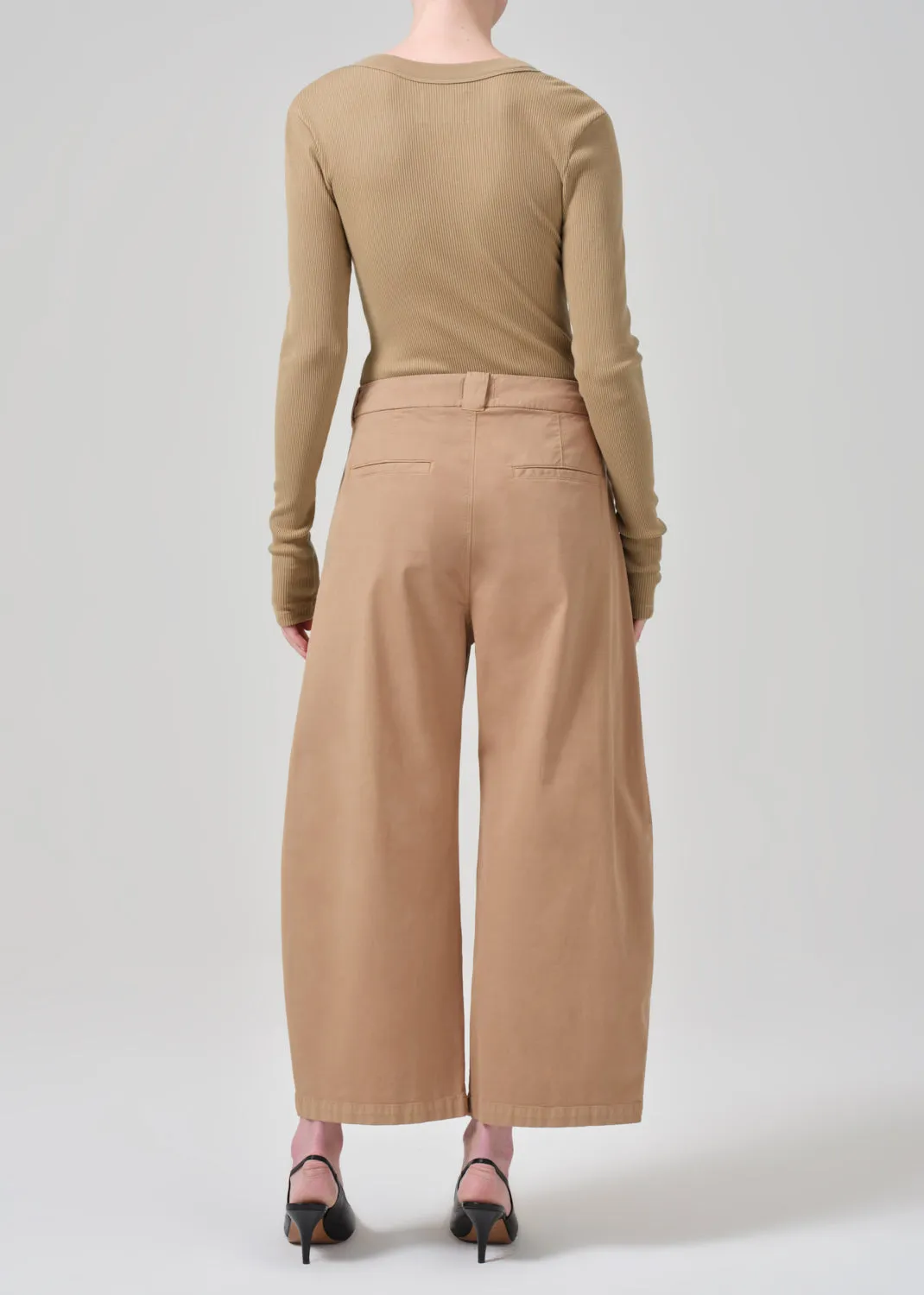 Cara Cropped Pleated Trouser in Nano