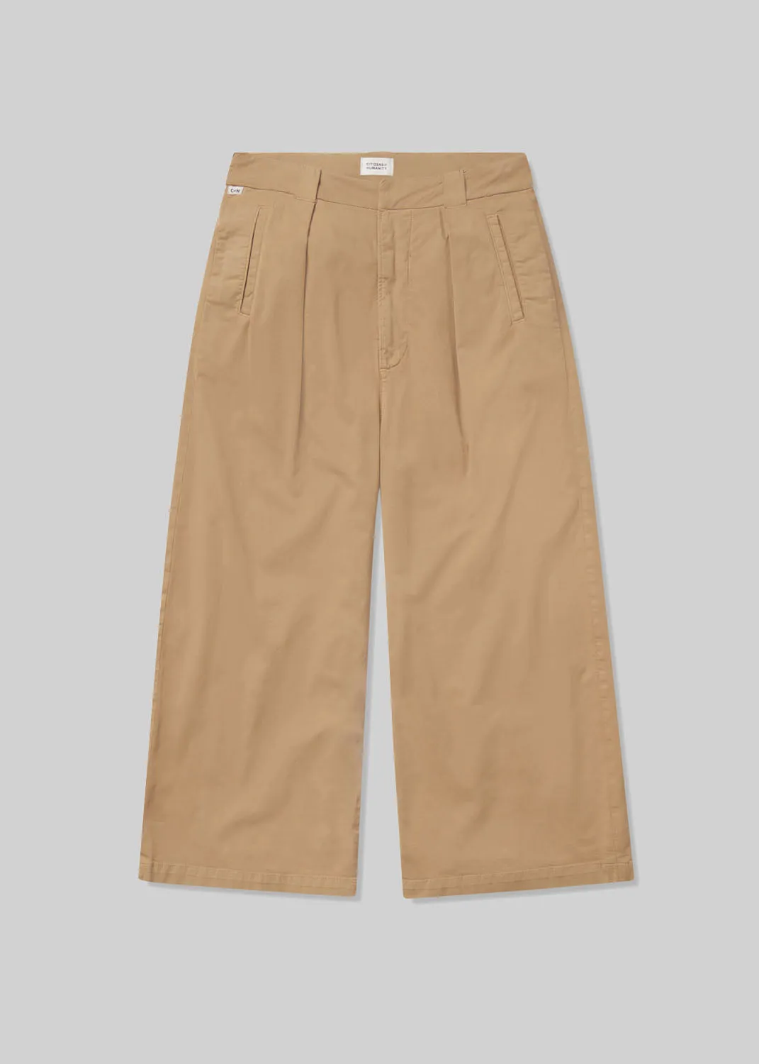 Cara Cropped Pleated Trouser in Nano