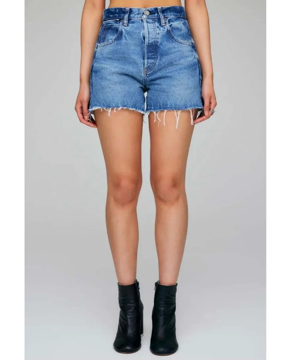 Cary Distressed Denim Hi Cut-Offs