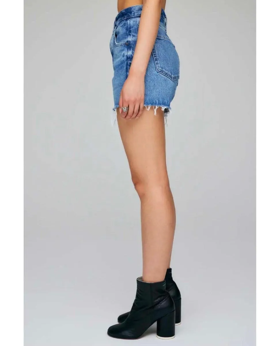 Cary Distressed Denim Hi Cut-Offs