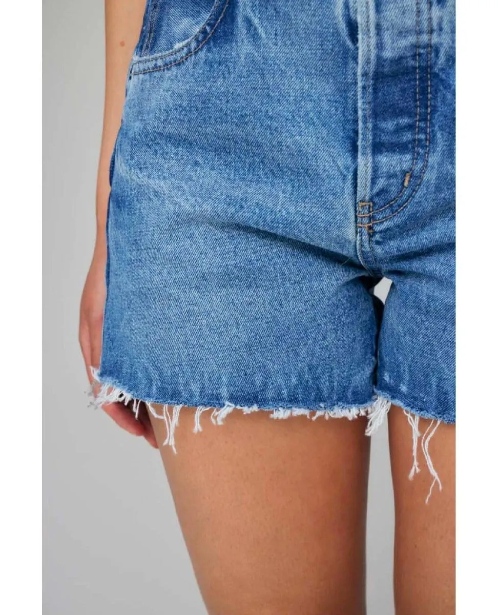 Cary Distressed Denim Hi Cut-Offs