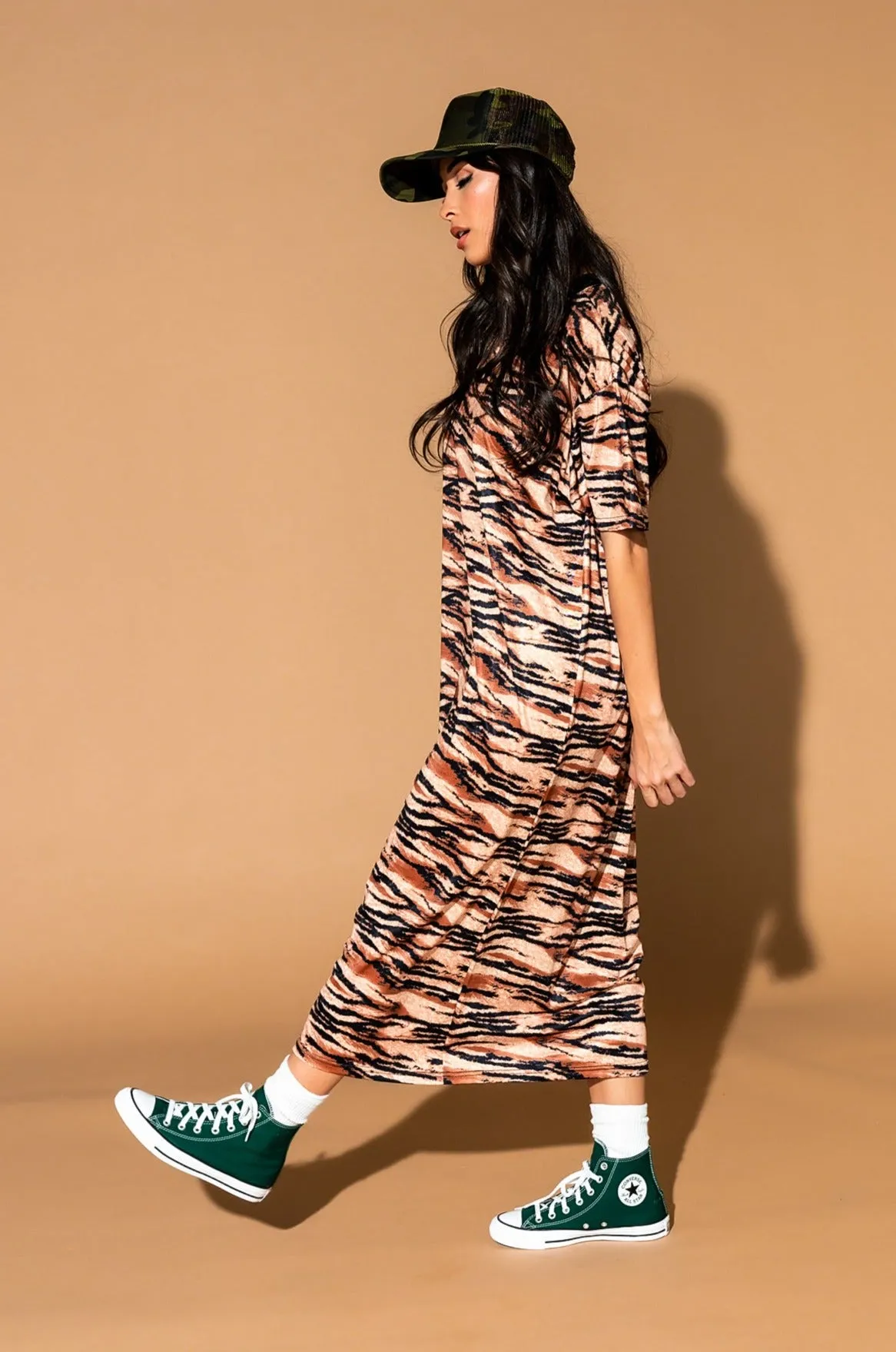 Casual Luxe Dress in Go Get Em Tiger