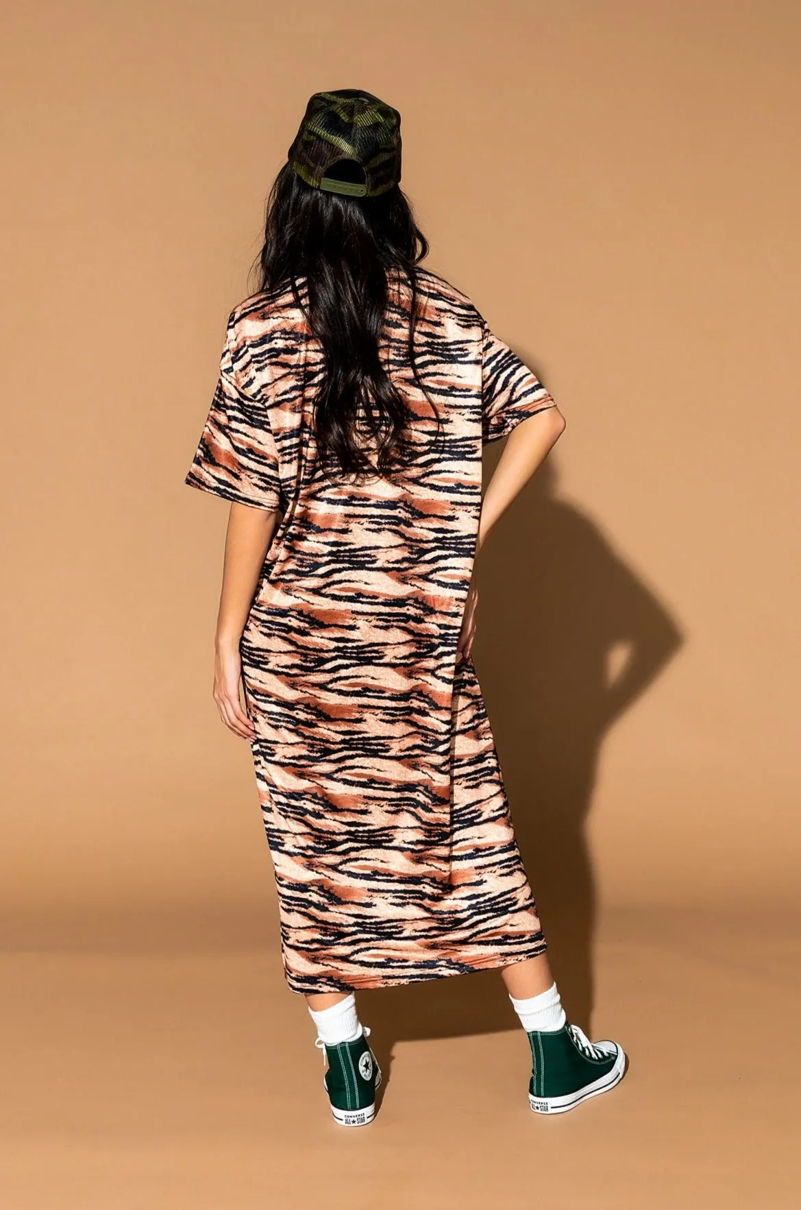 Casual Luxe Dress in Go Get Em Tiger