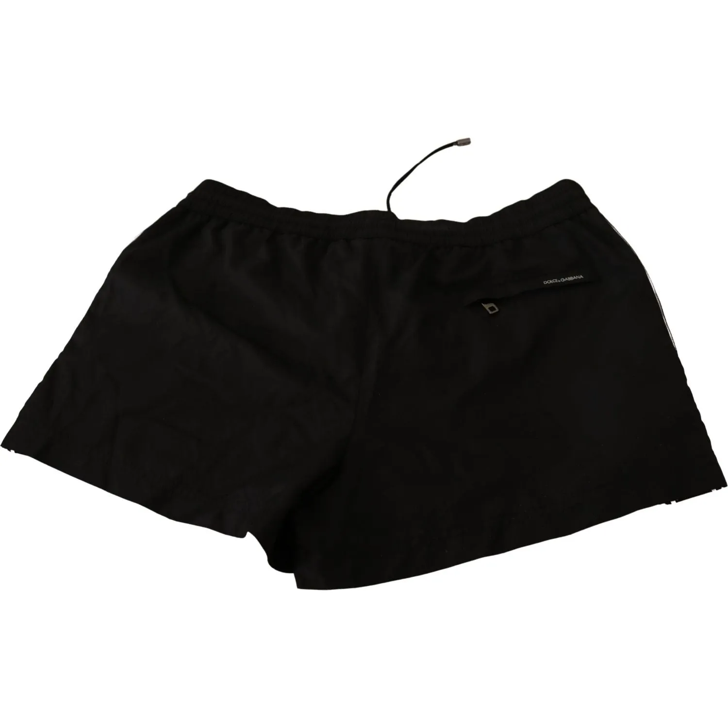 Dolce & Gabbana Elegant Black KING Motive Swim Trunks