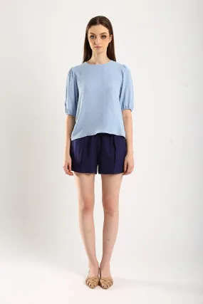 Gabine Linen Shorts in Navy Blue