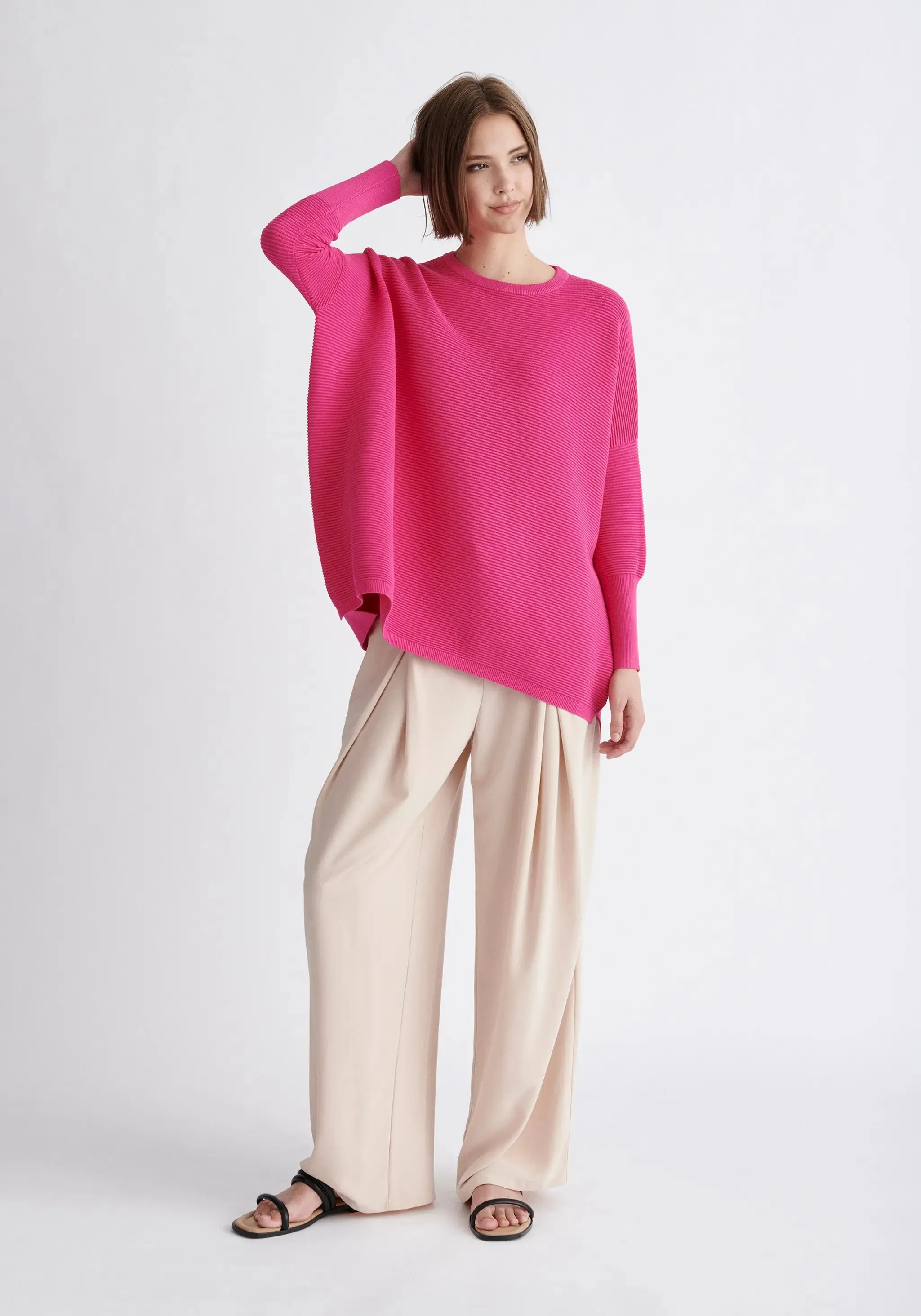 Hot Pink Paisie Ribbed Jumper
