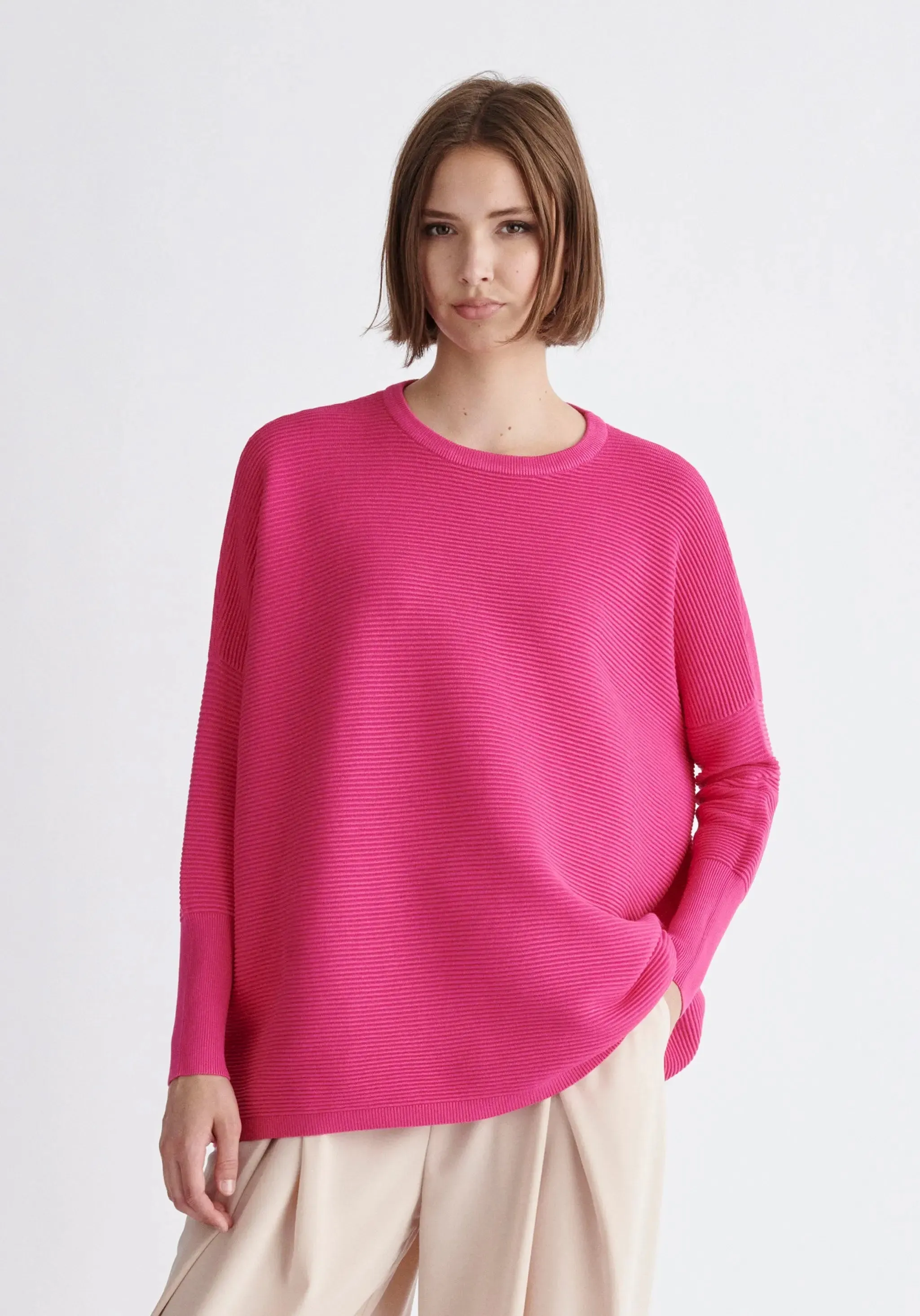 Hot Pink Paisie Ribbed Jumper