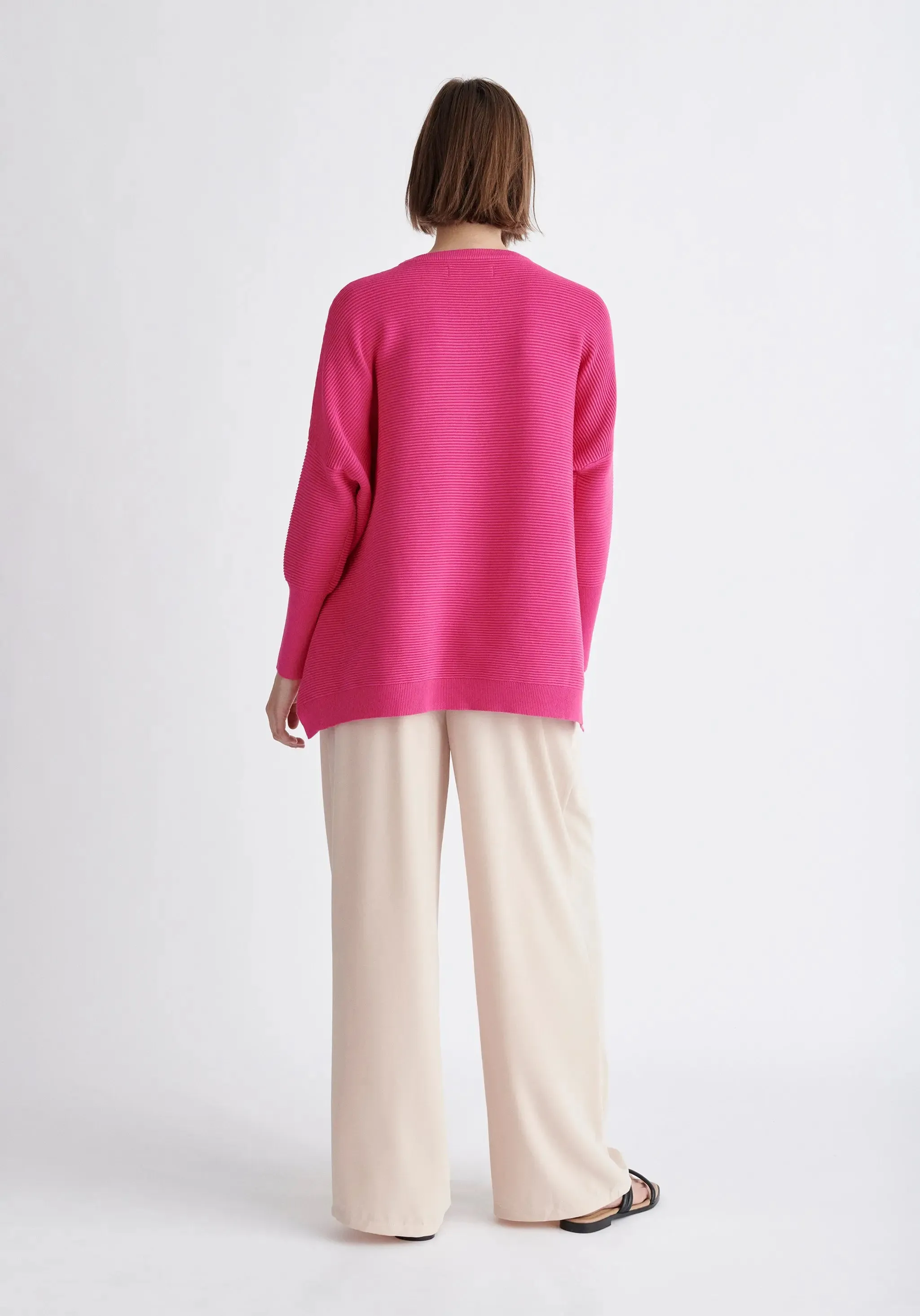 Hot Pink Paisie Ribbed Jumper