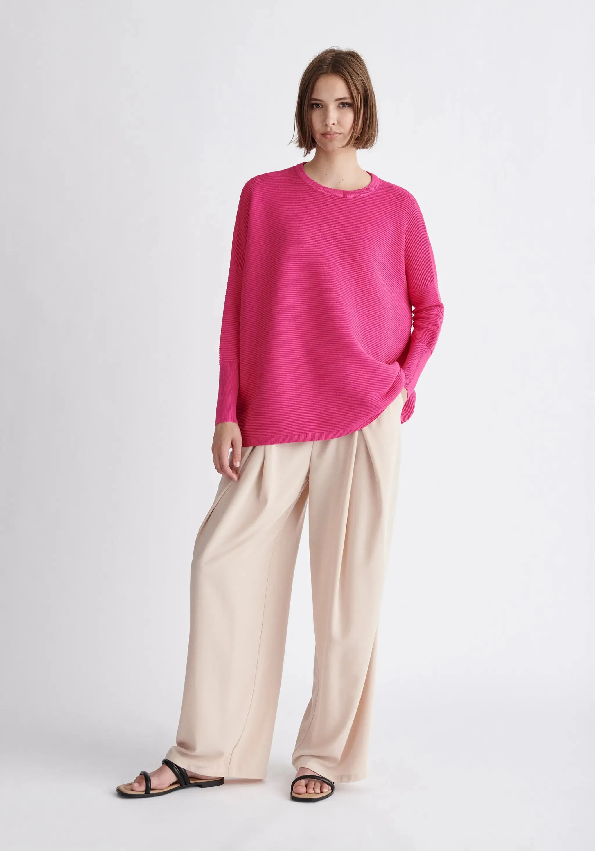 Hot Pink Paisie Ribbed Jumper