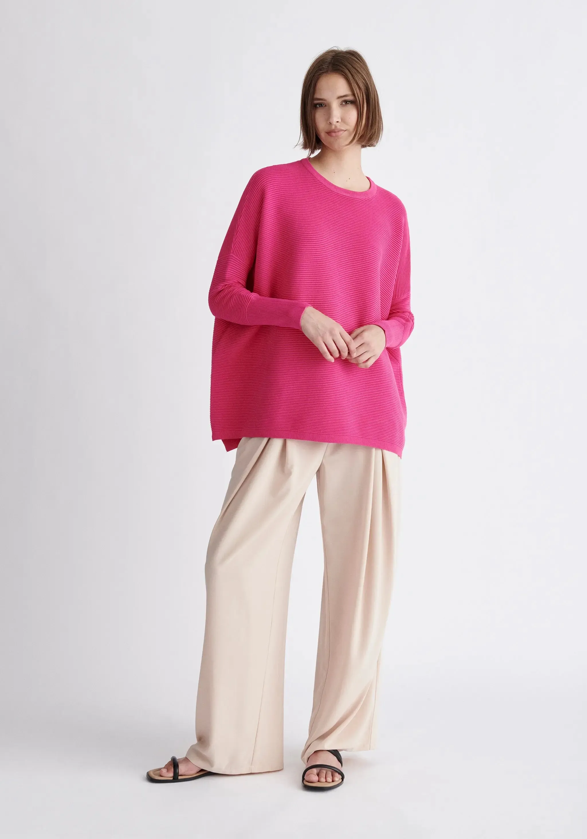 Hot Pink Paisie Ribbed Jumper