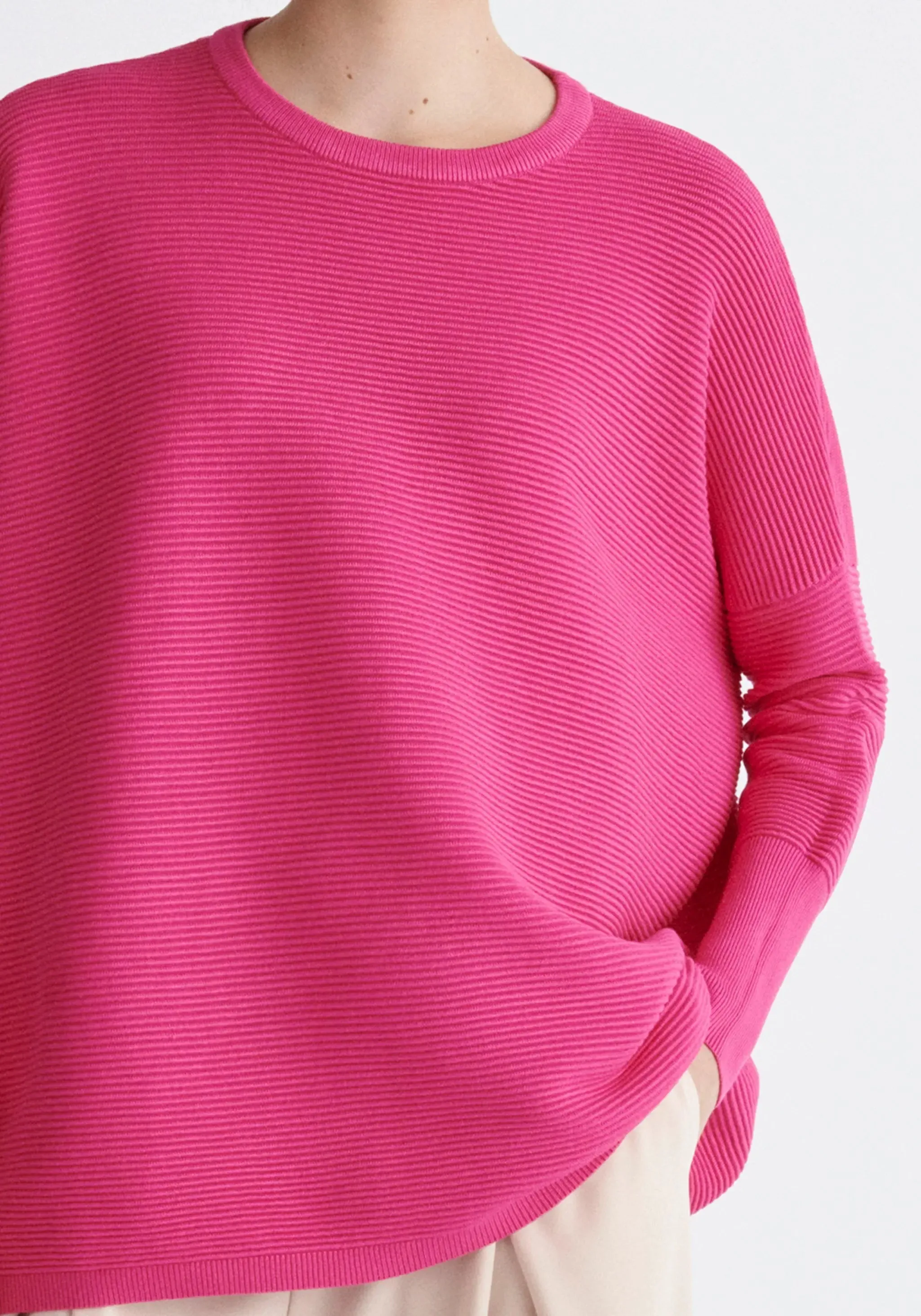 Hot Pink Paisie Ribbed Jumper