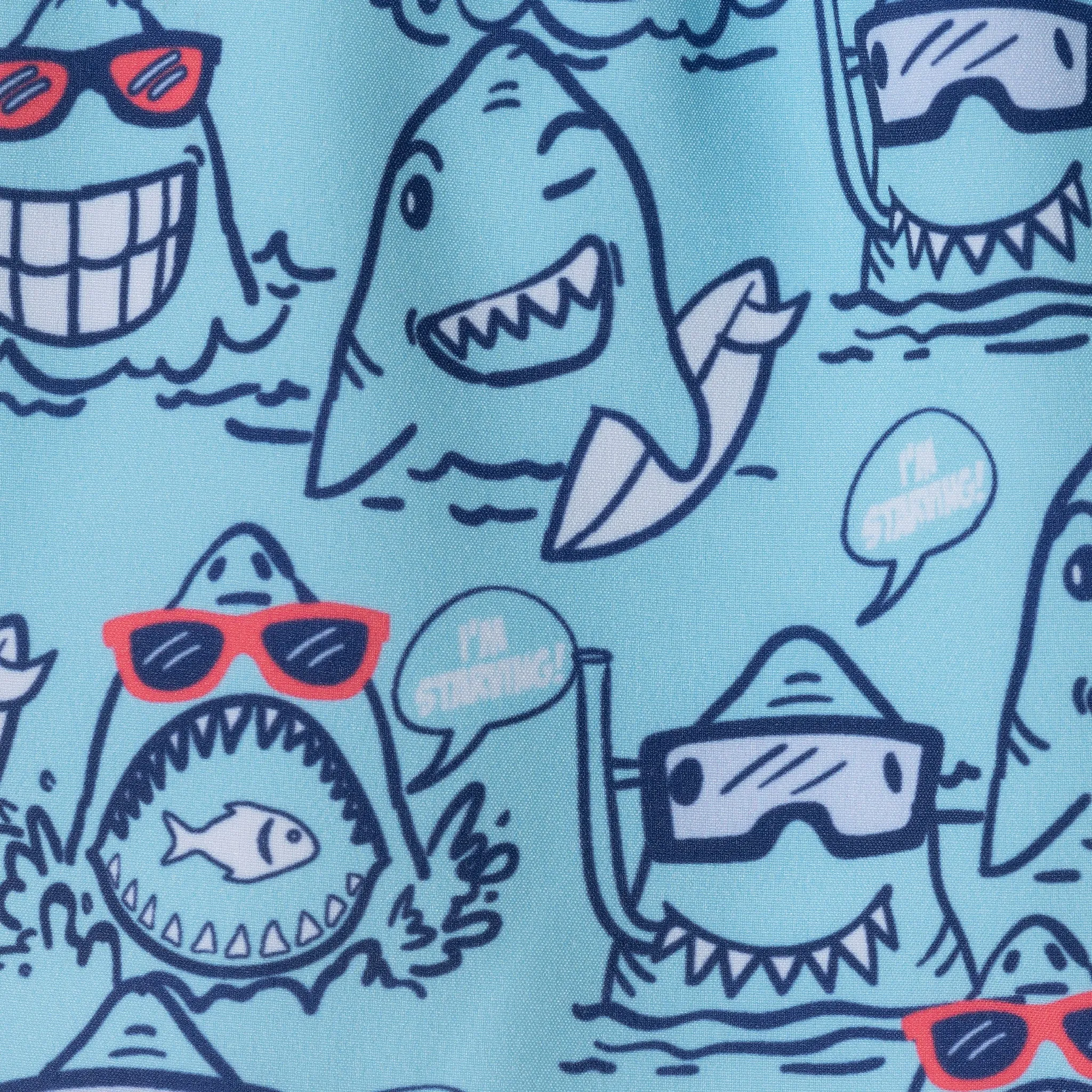 Kids (2-7) Swim Trunk | Shark Character Print
