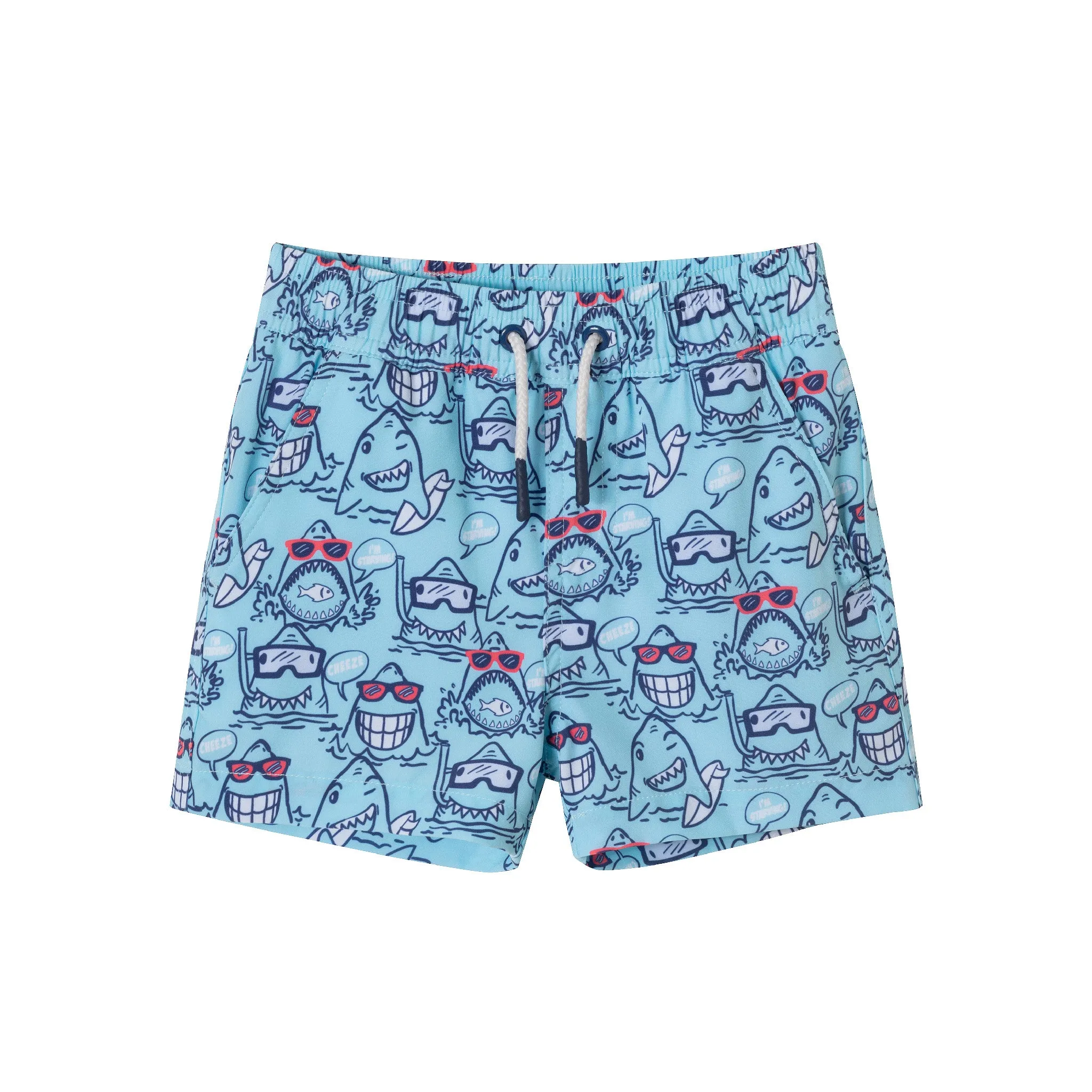 Kids (2-7) Swim Trunk | Shark Character Print