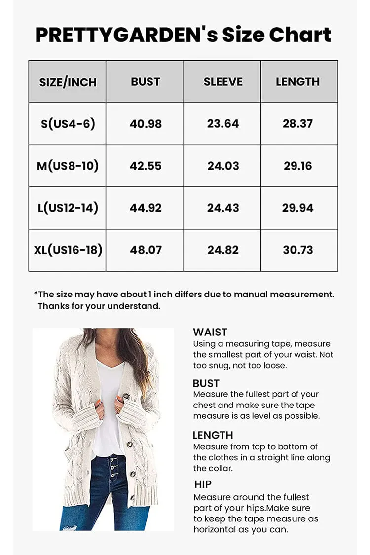 Knitted Solid Color Button Down Chunky Outwear Cardigan