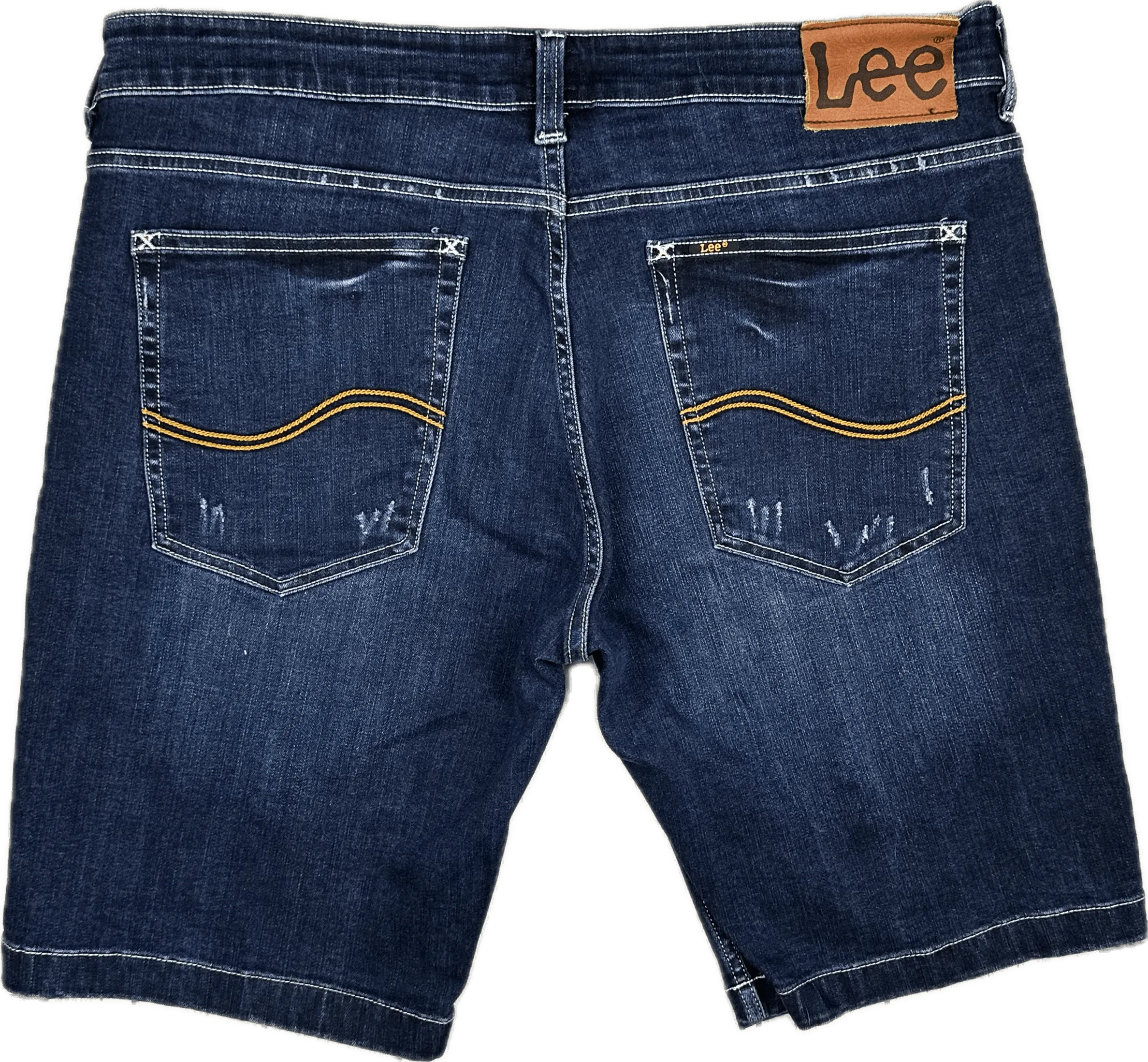 Lee Mens Distressed Stretch Denim Shorts -Size 38