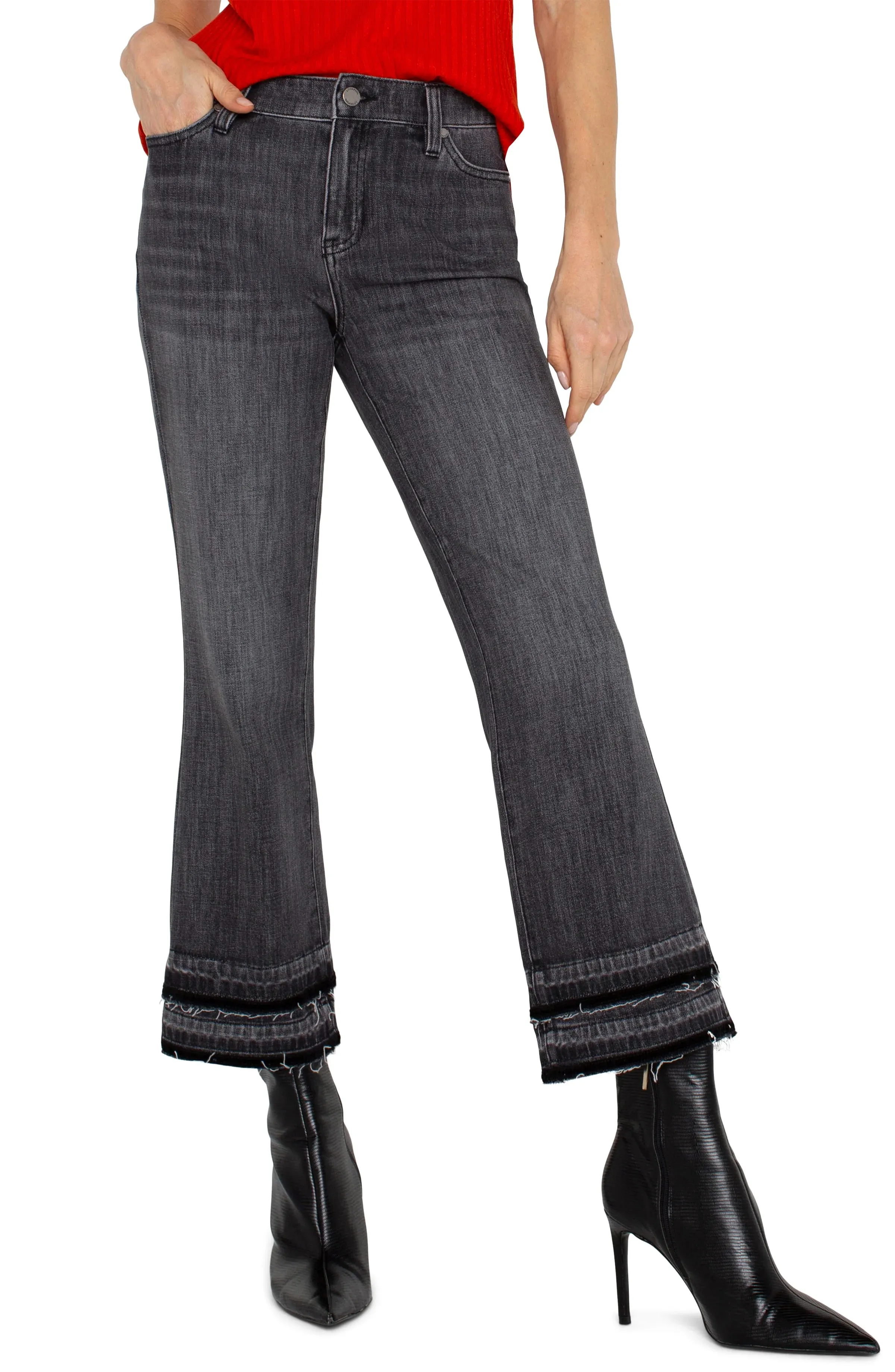 Liverpool Hannah Crop Flare Jean w/ Let Down Hem