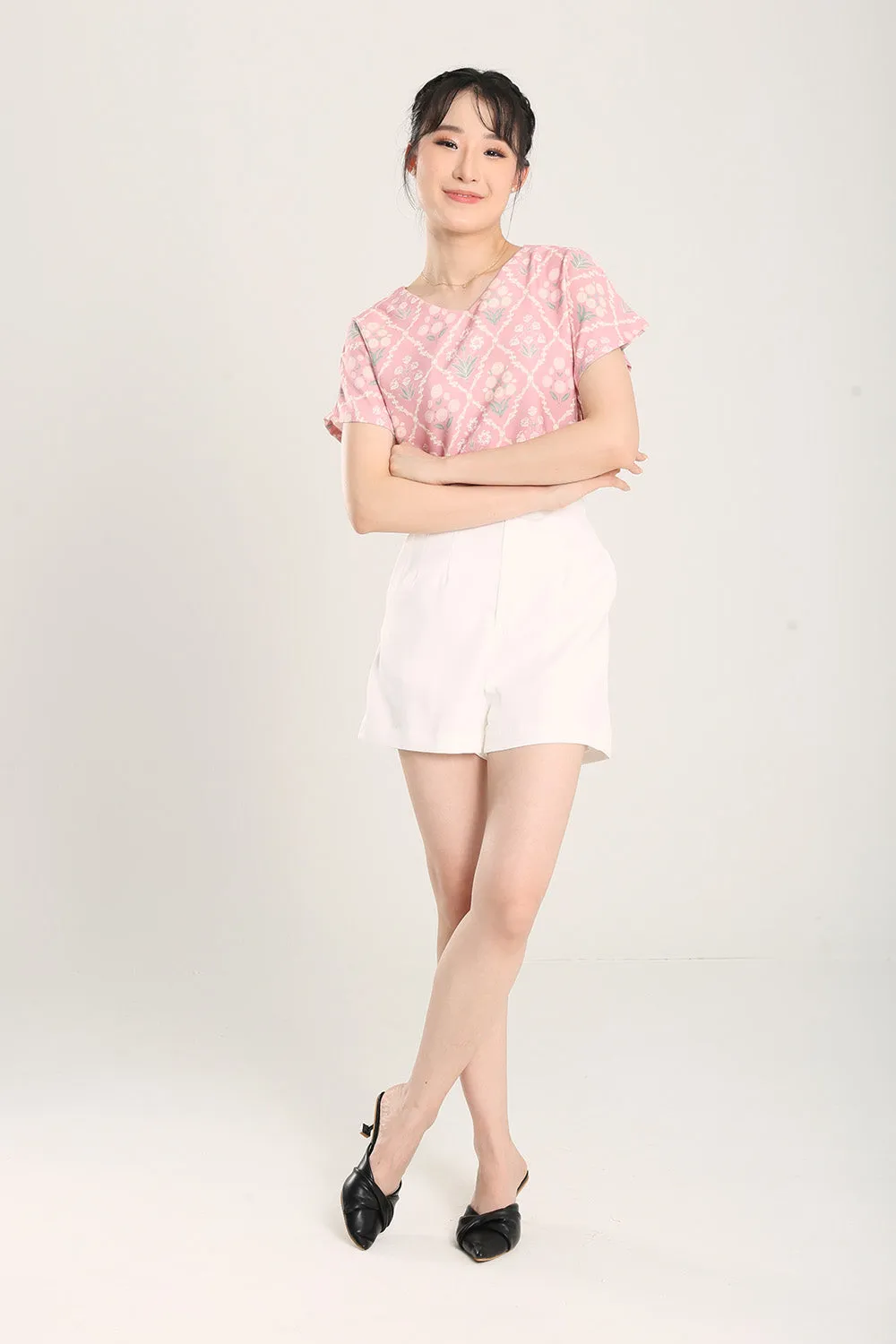 Macey Tailored Shorts in White
