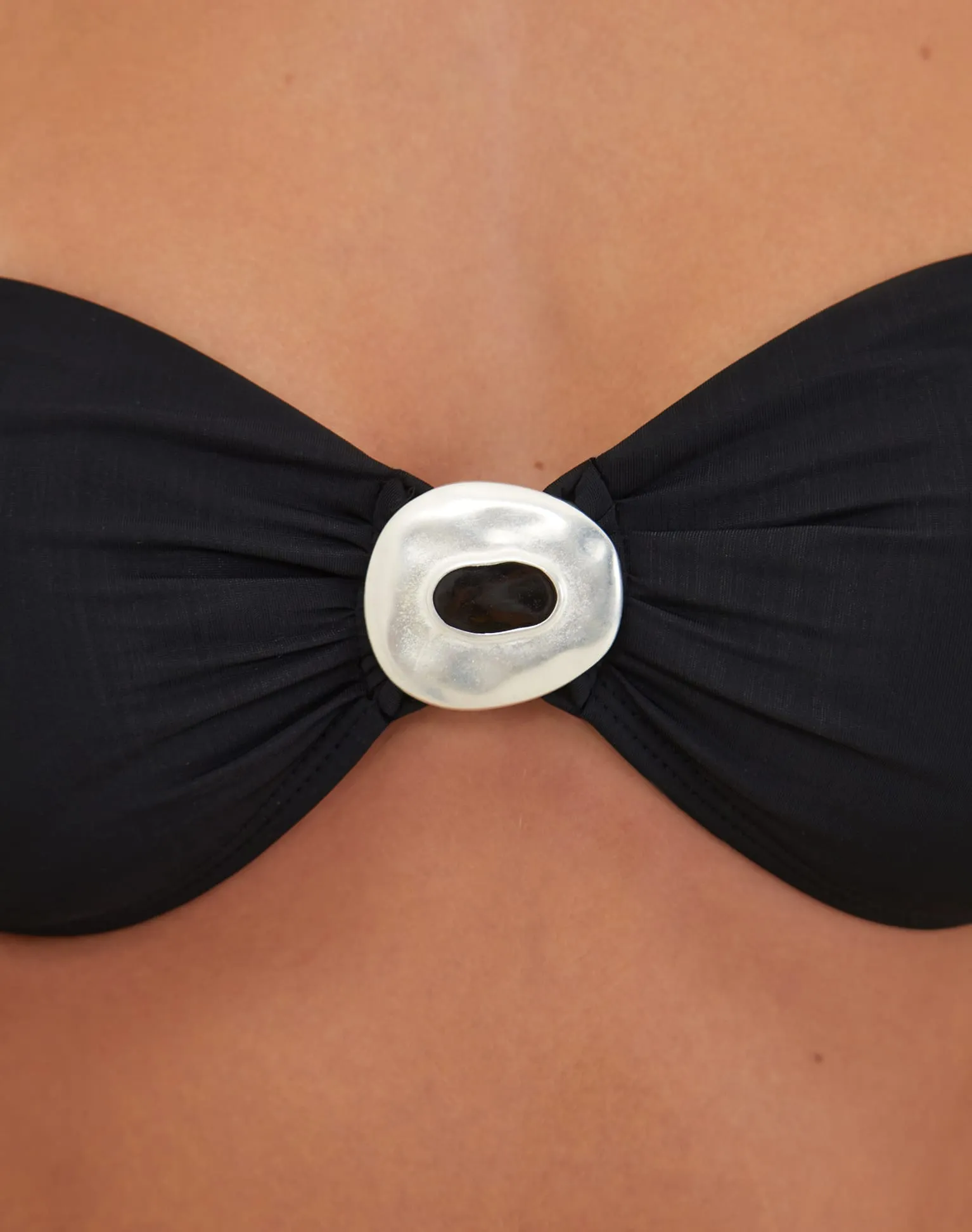 Matte Sam Bandeau Top - Black