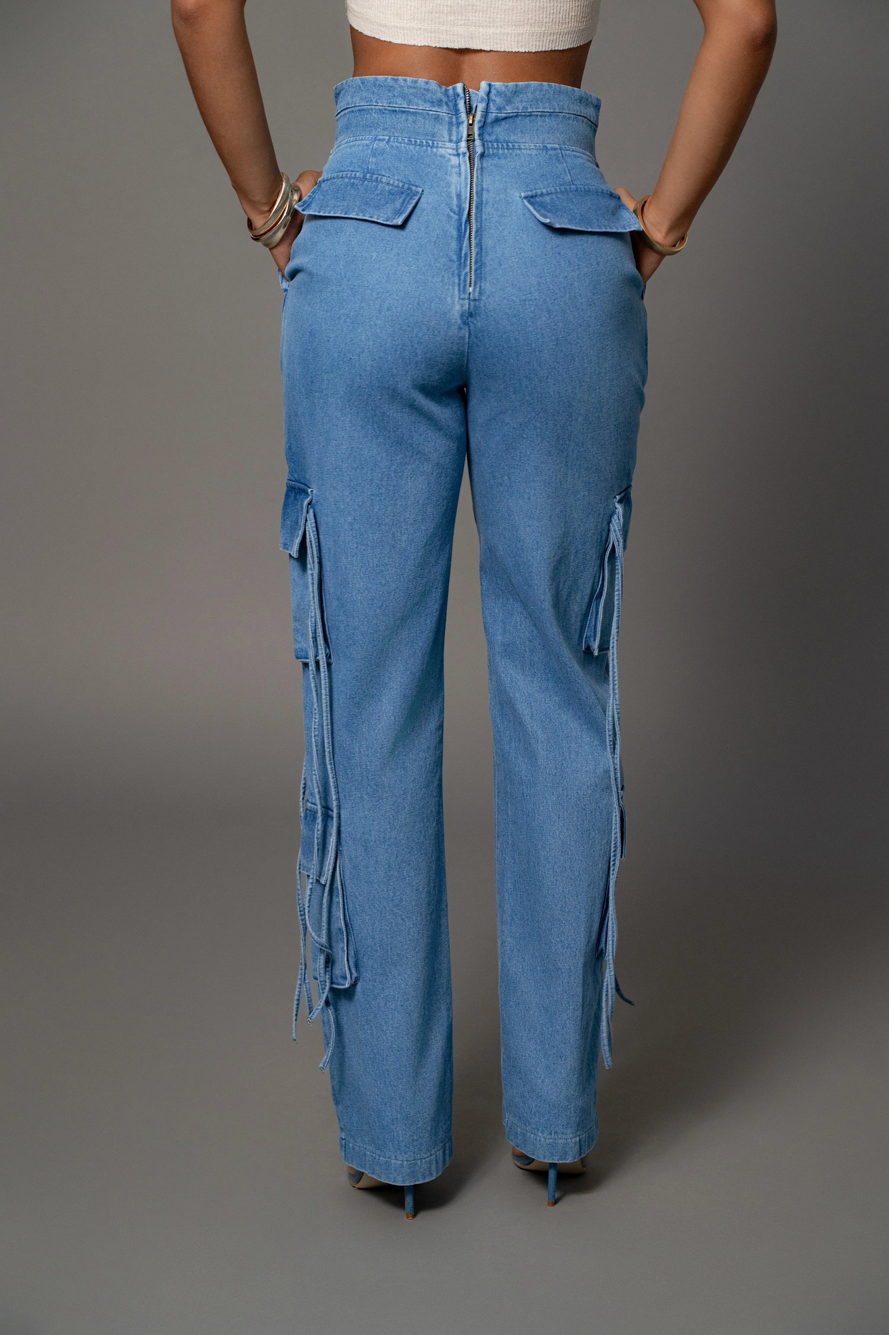 Medium Wash Jacinda Denim Utility Pants