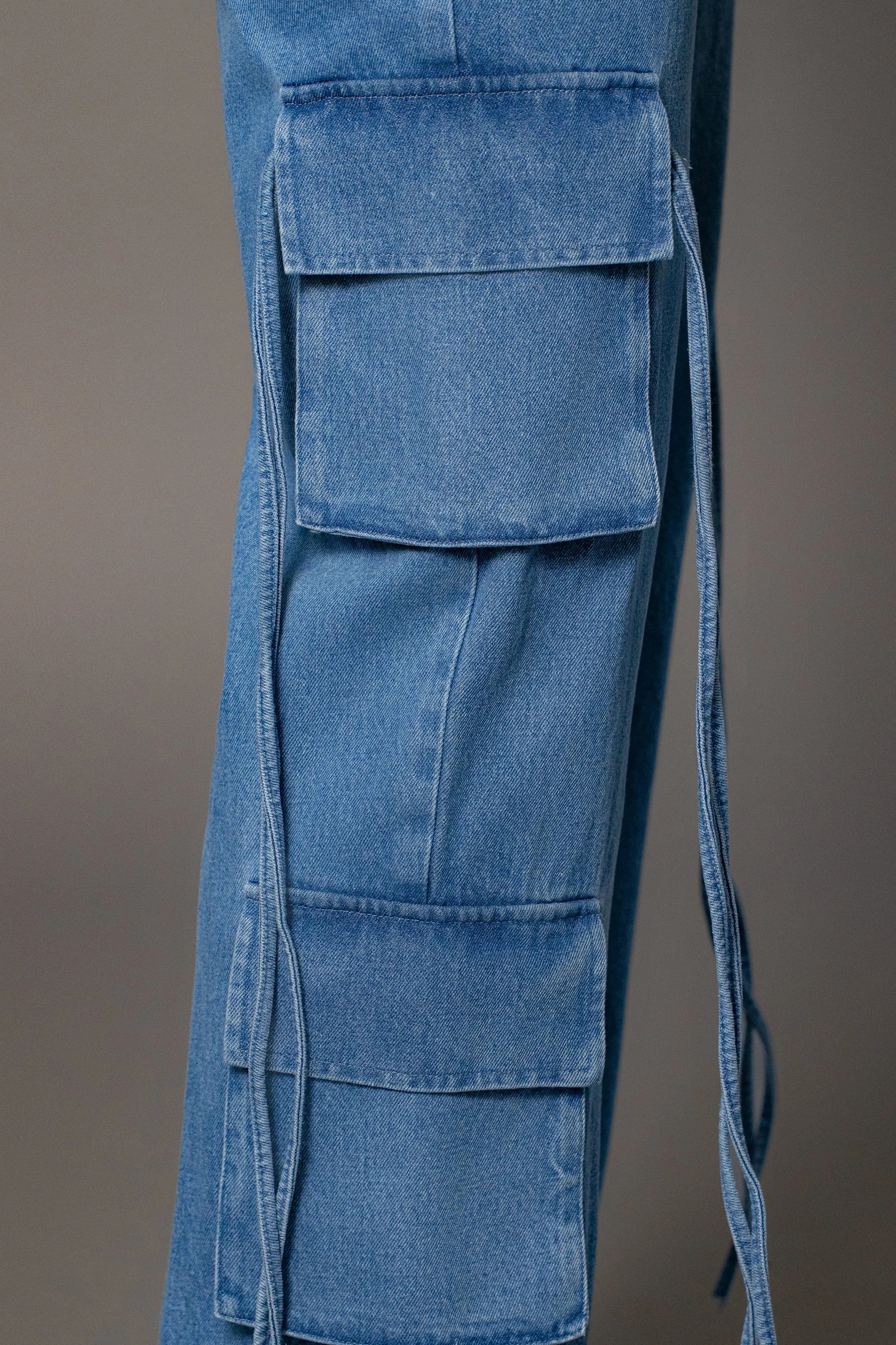 Medium Wash Jacinda Denim Utility Pants