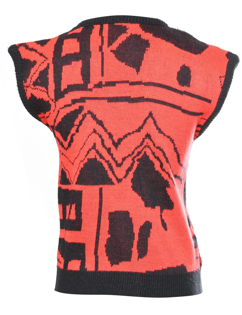 Patterned Sweater Vest - S