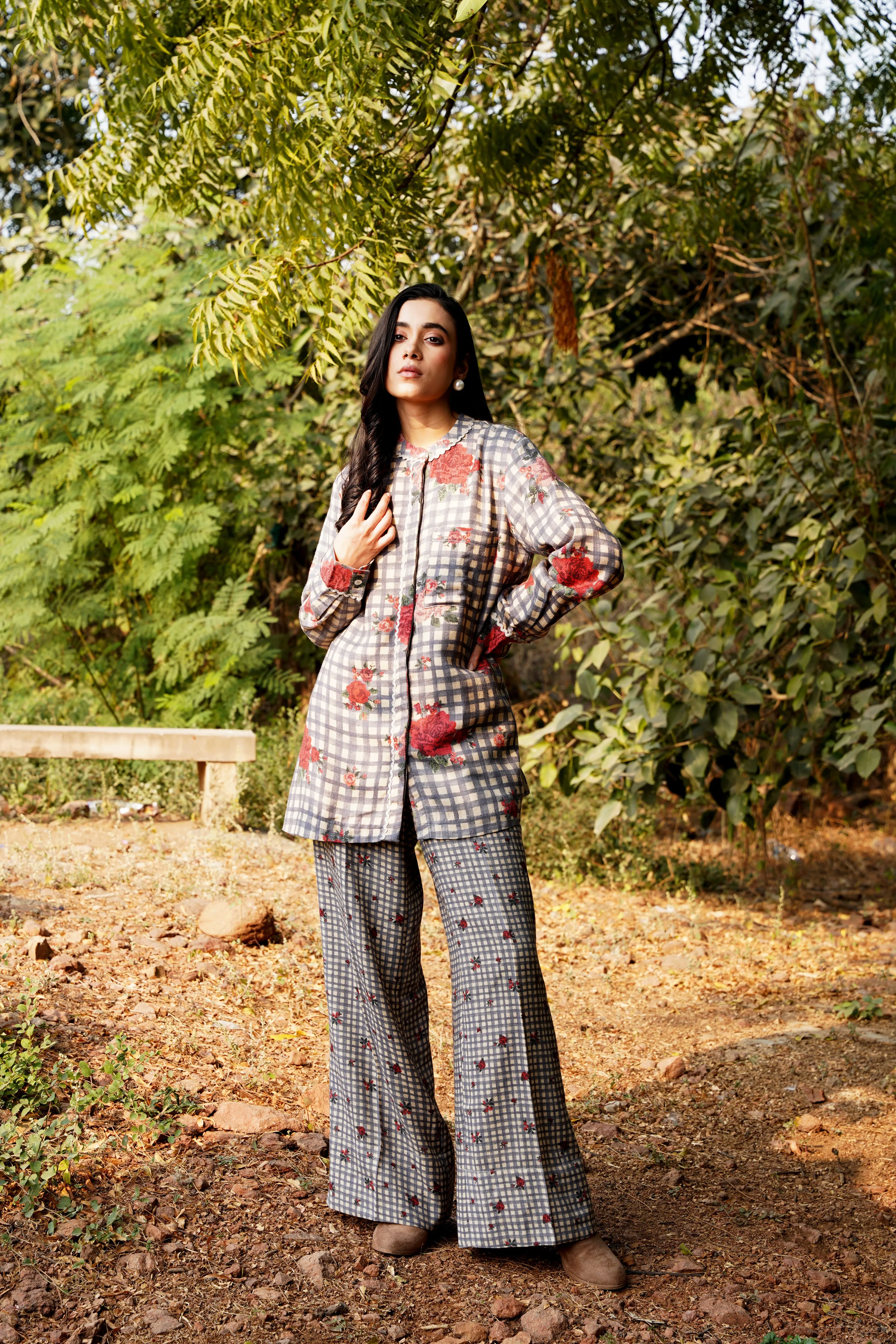 Plaid Blossom Co-ord set