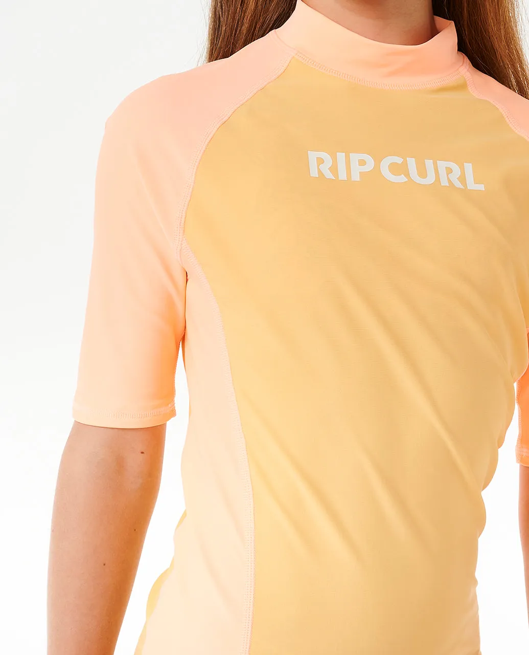 Rip Curl Kids Classic Surf UPF 50 Short sleeve Rash Vest - Orange