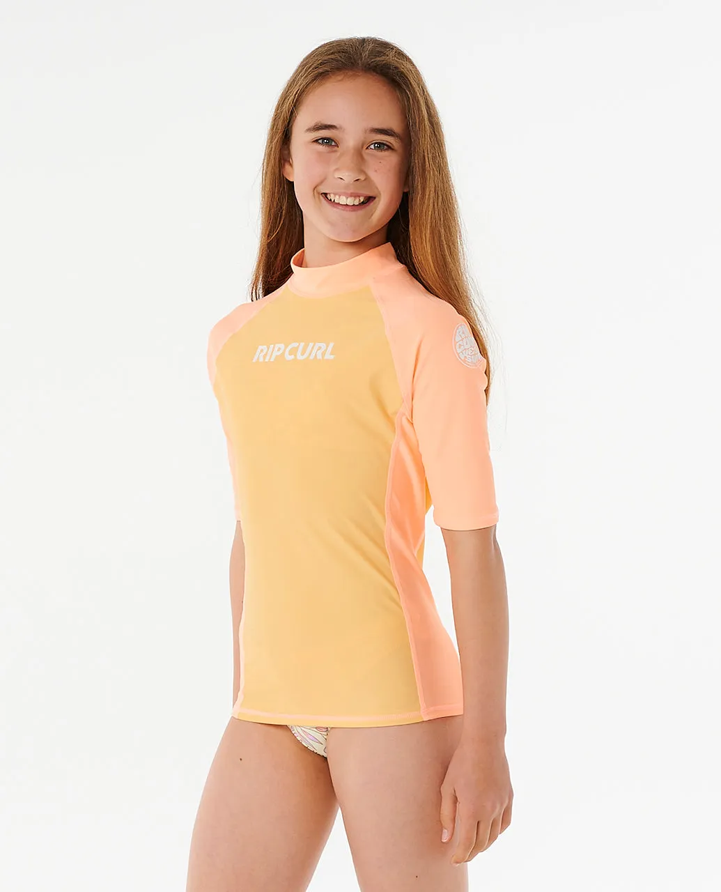 Rip Curl Kids Classic Surf UPF 50 Short sleeve Rash Vest - Orange