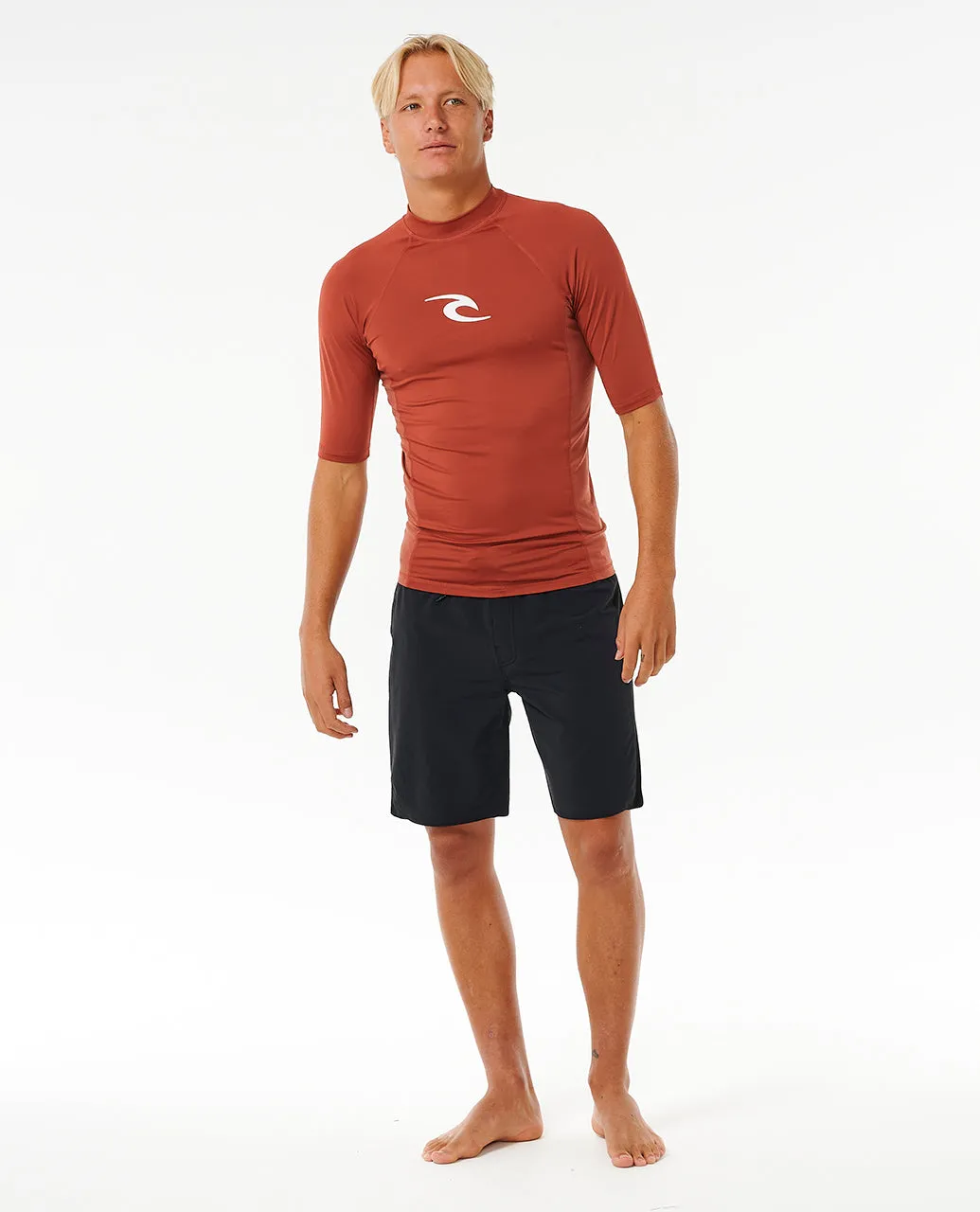 Rip Curl Mens Waves UPF 50 Perf Short Sleeve Rash Vest