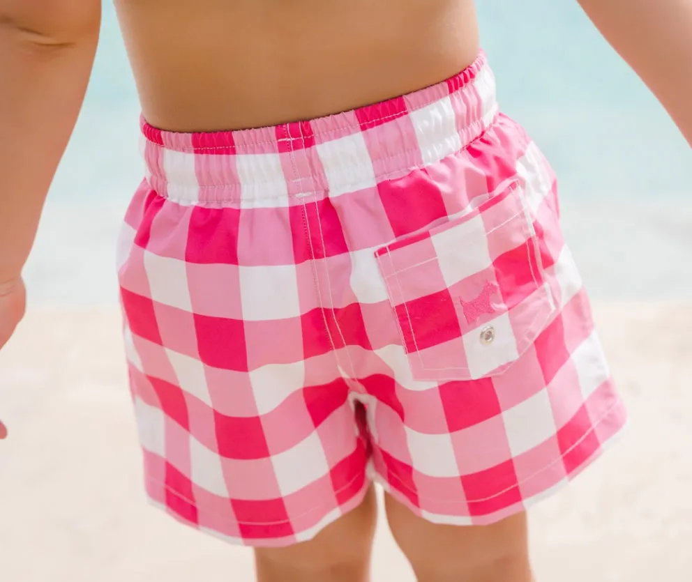 Sebastian Pink Jam Gingham Trunks