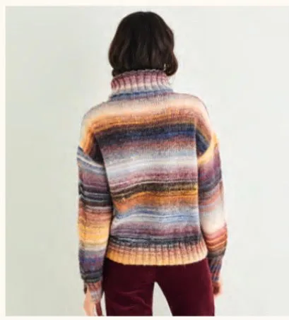 Sirdar Jewelspun Aran Cowl Neck Sweater Knitting Pattern 10139