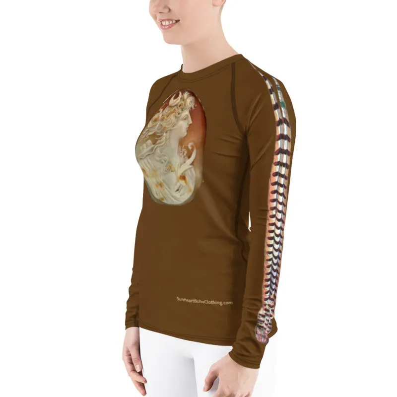 Sunheart Diana the Huntress Winged Arms Women's Rash Guard Swim Top Make a Splash XS-3X