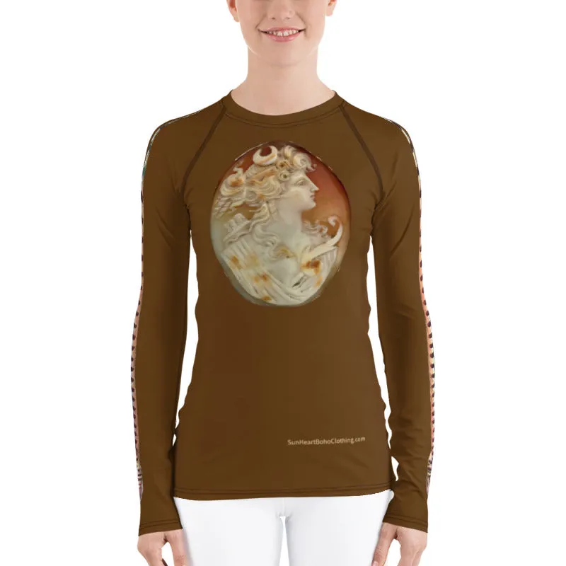 Sunheart Diana the Huntress Winged Arms Women's Rash Guard Swim Top Make a Splash XS-3X