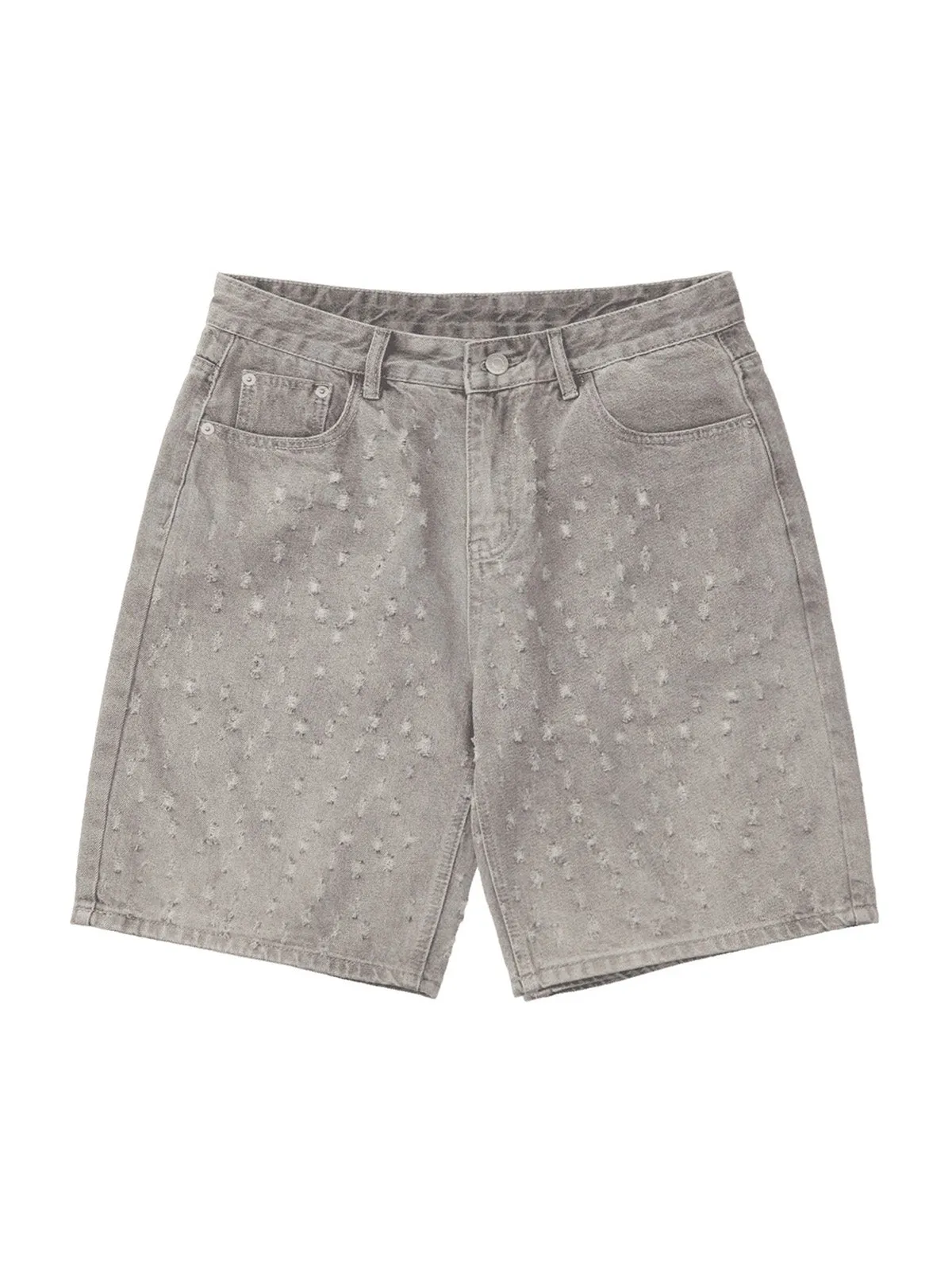 Thesupermade High Street Niche Design Ripped Denim Shorts