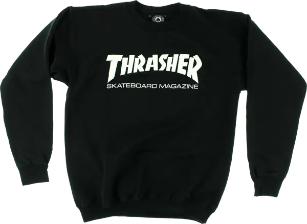 Thrasher Sk8 Mag Logo CrewNeck BLK