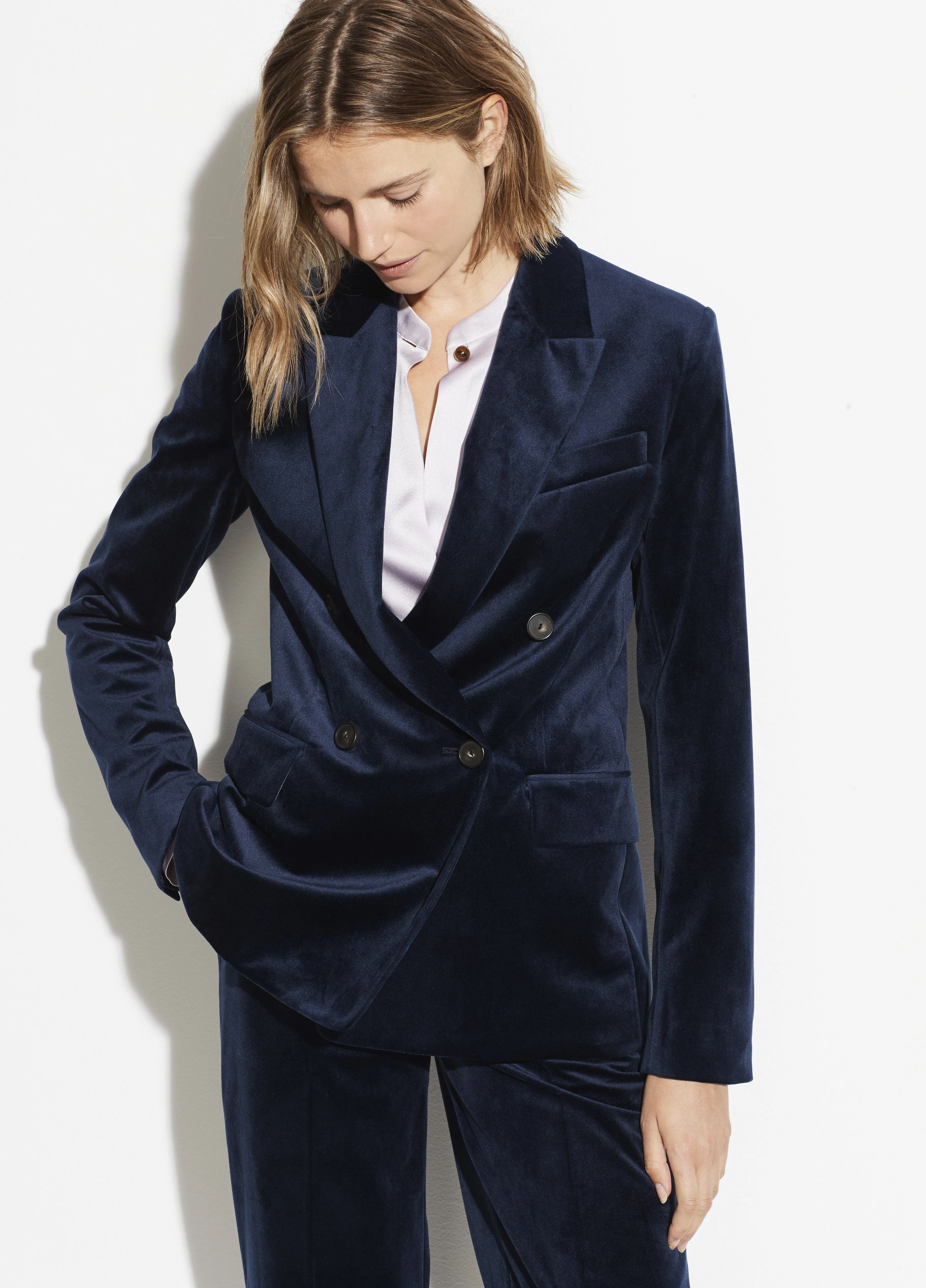 Velvet Blazer in Baltic